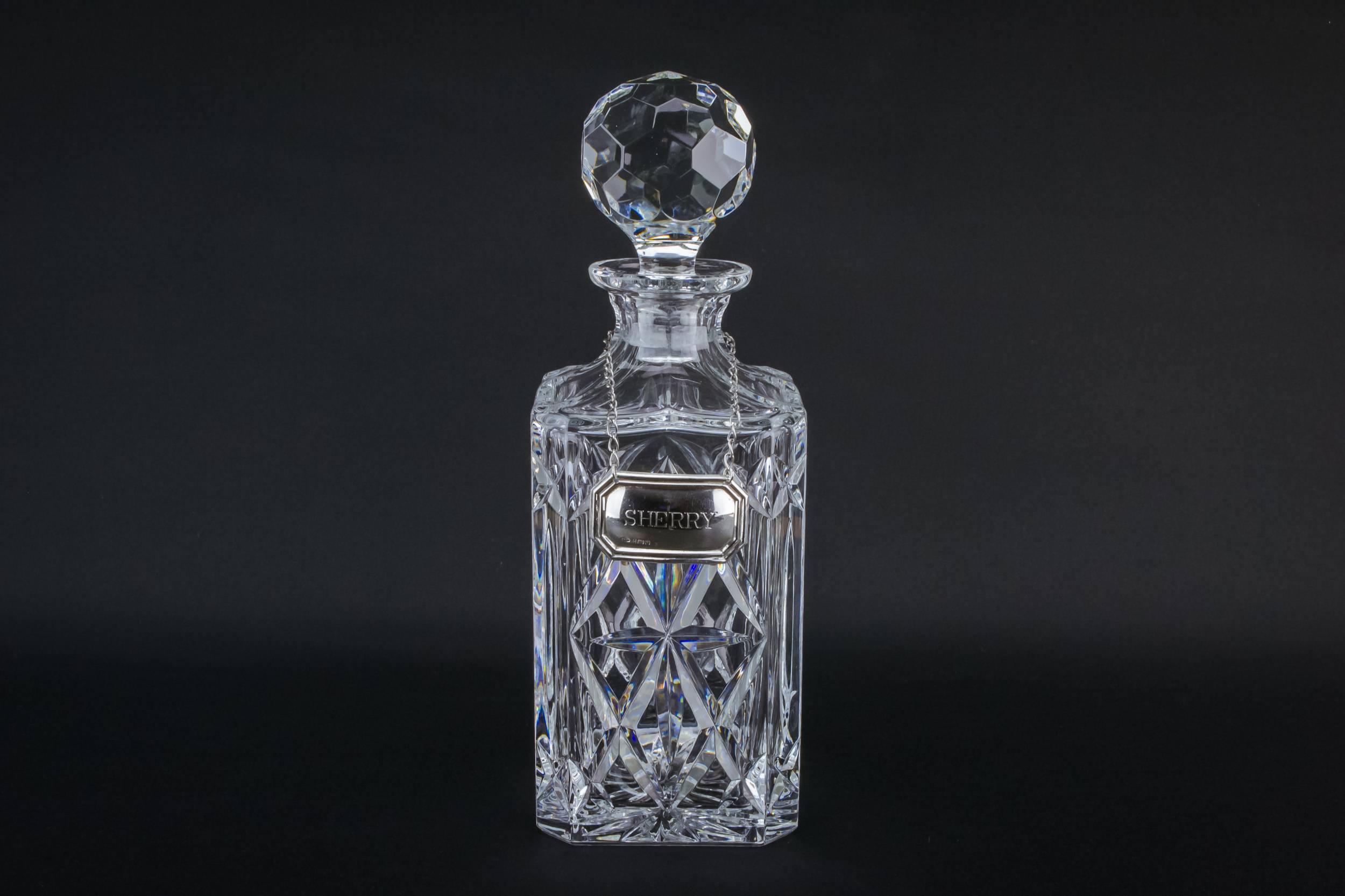 Square Cut Glass — Sherry cut glass decanter
