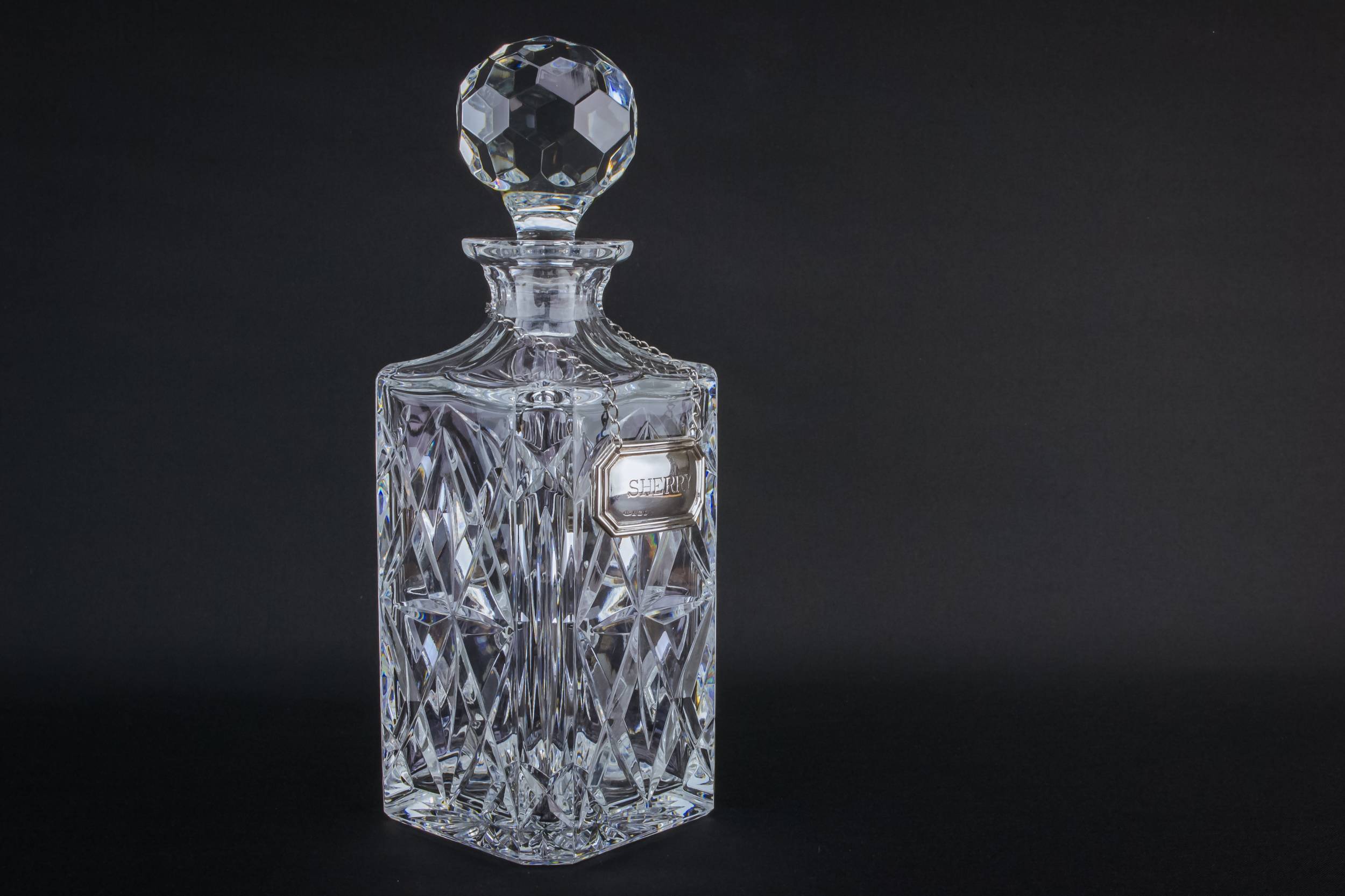 Square Cut Glass — Sherry cut glass decanter 1