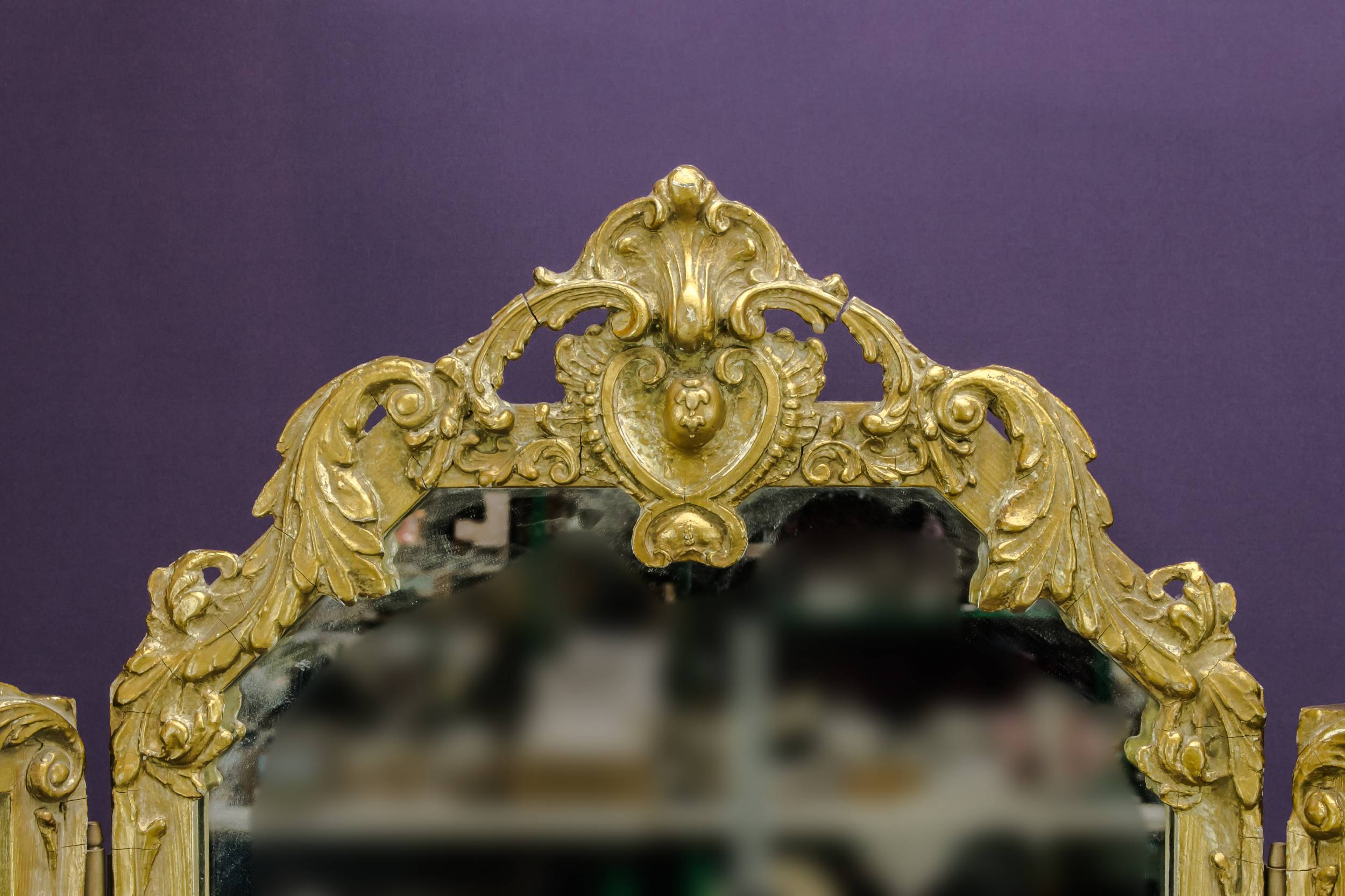 Antique Spectacular Floral — Large triptych mirror 1