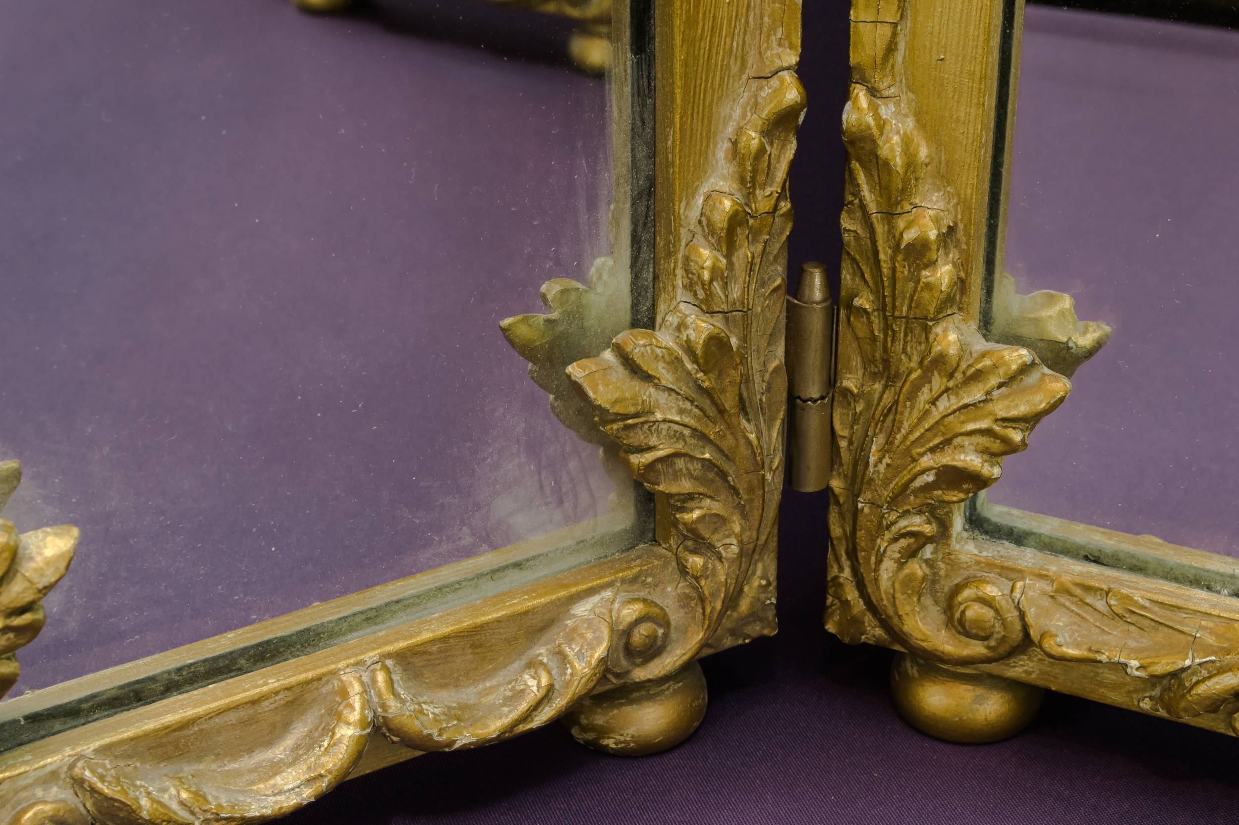 Antique Spectacular Floral — Large triptych mirror 3