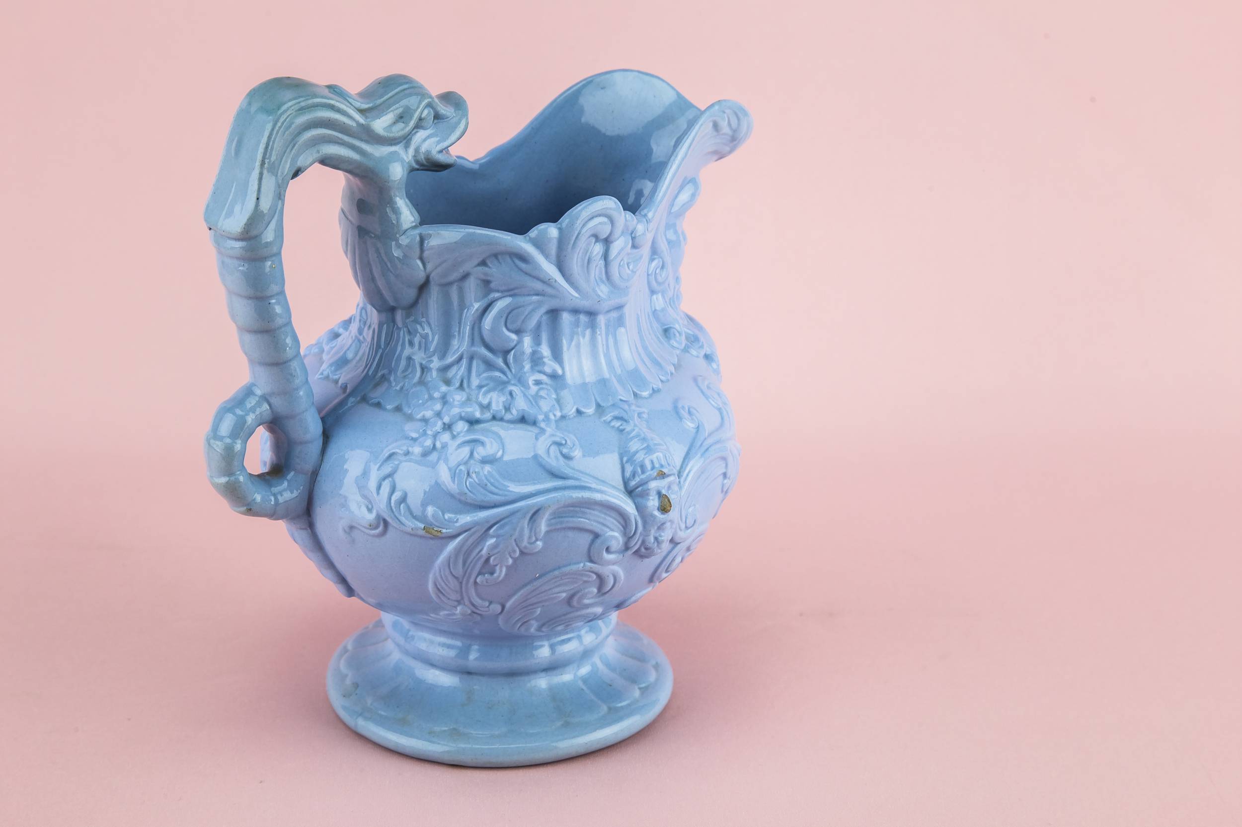 High Victorian Antique — Opulent blue water jug 4