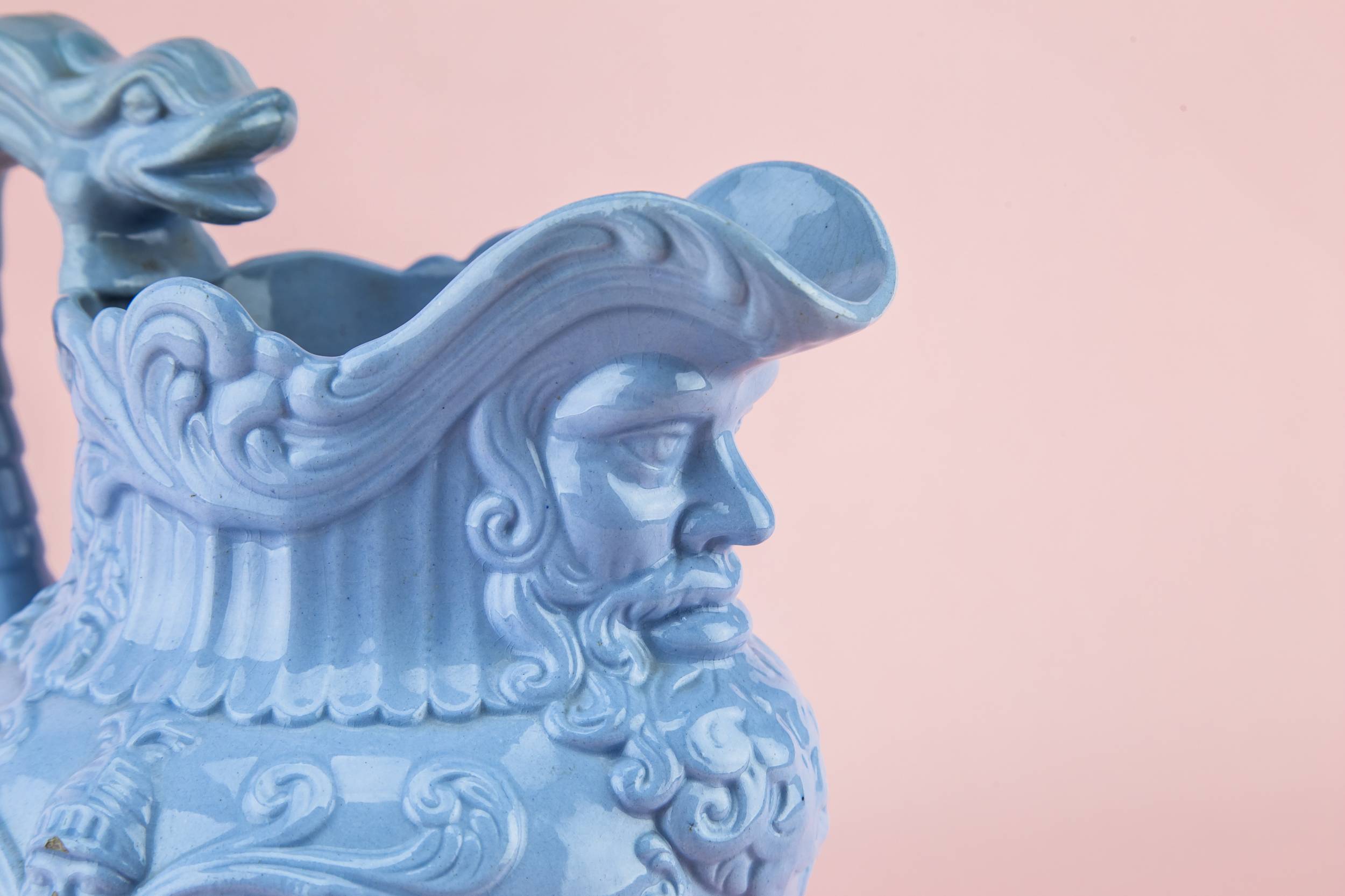 High Victorian Antique — Opulent blue water jug 1