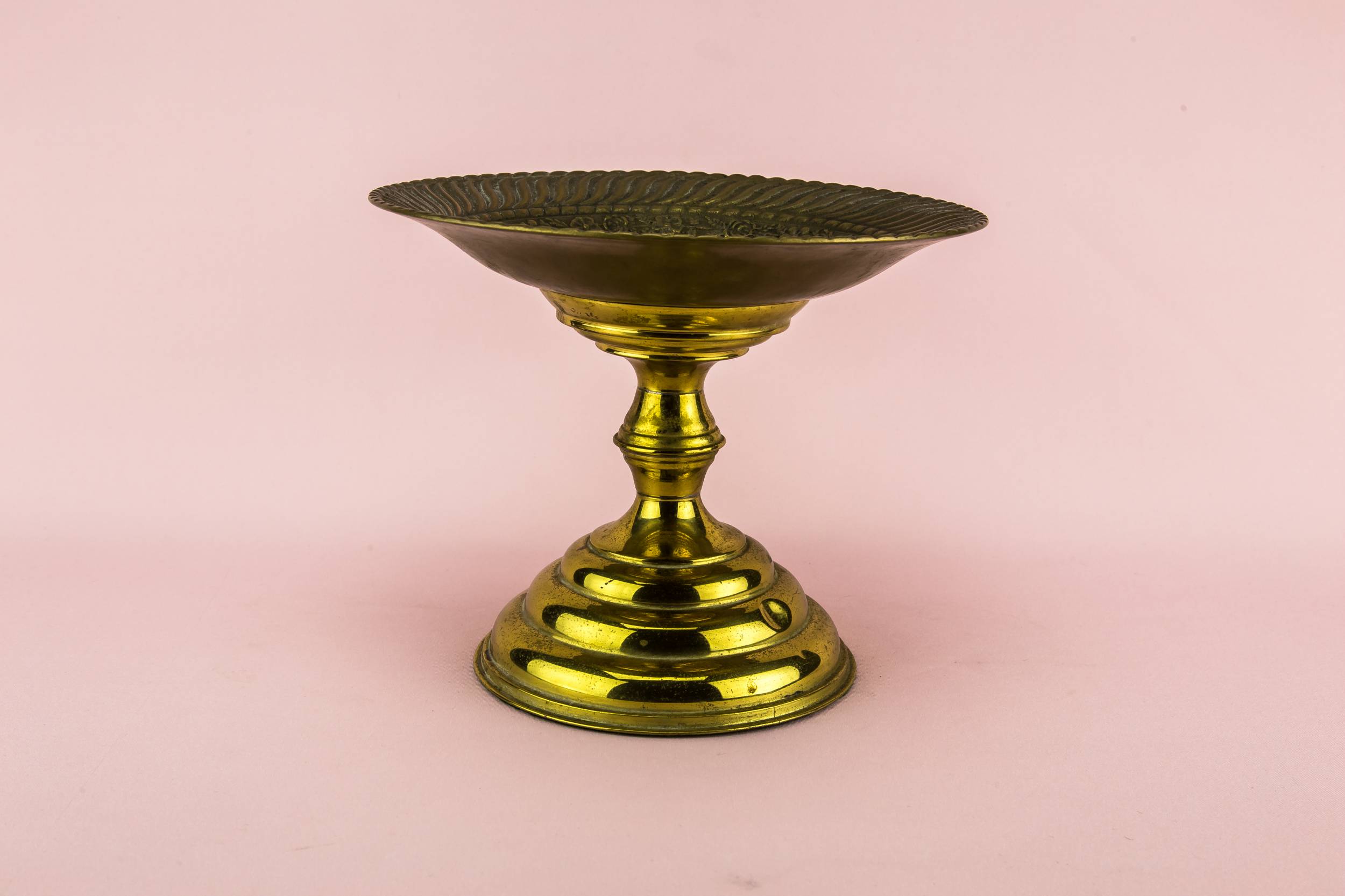 Brass Neo-classical BOWL — Elegant brass stem bowl