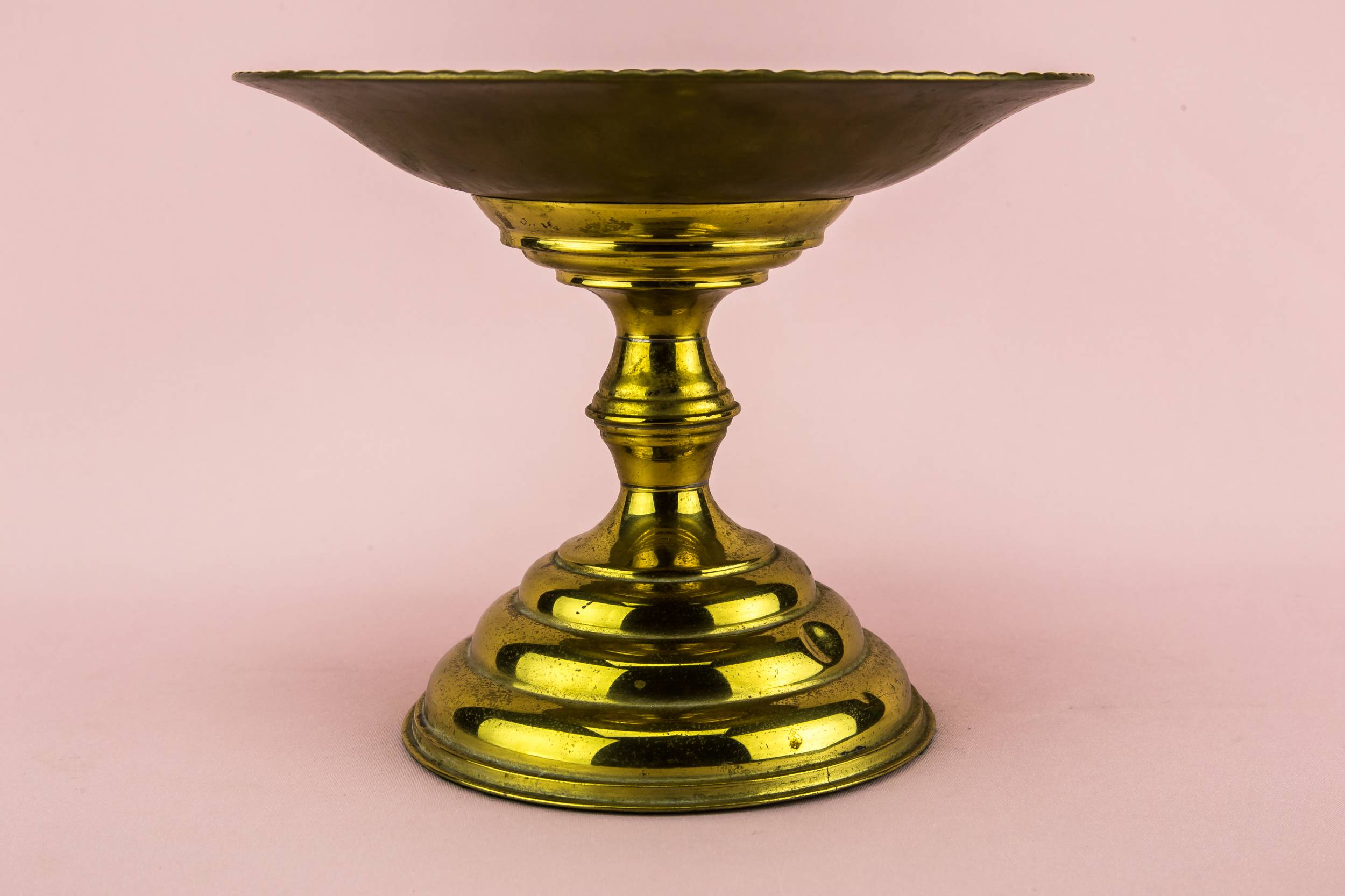 Brass Neo-classical BOWL — Elegant brass stem bowl 2