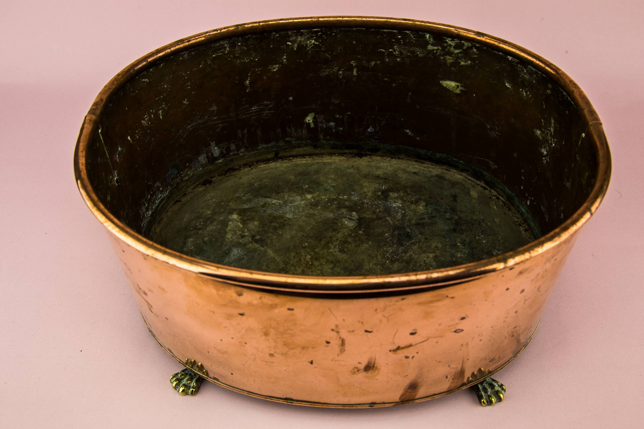 Copper Neo-classical PLANTER — Copper planter lion handle 3