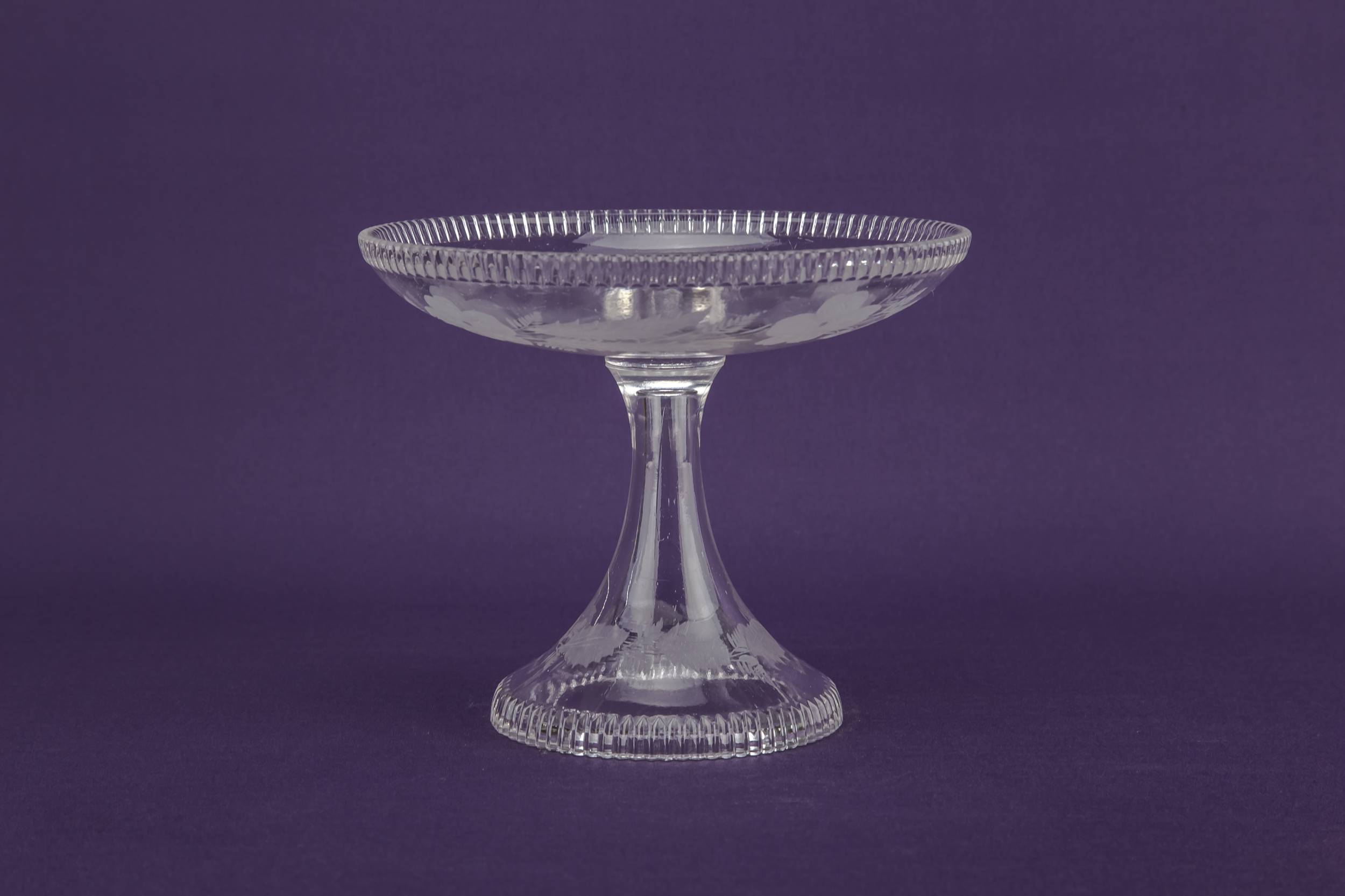 Spectacular Vintage Glass — Glass cake stem bowl