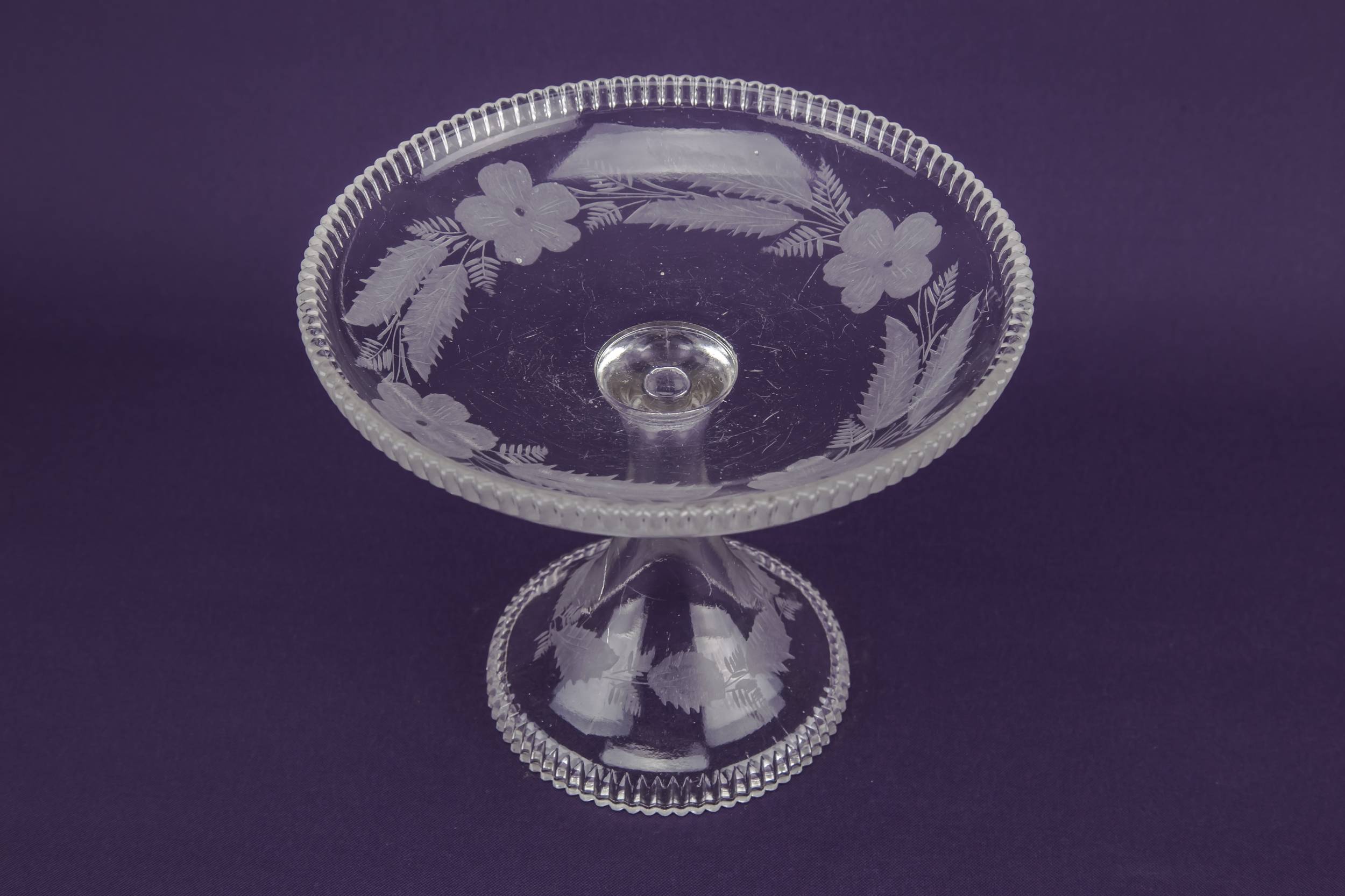 Spectacular Vintage Glass — Glass cake stem bowl 1