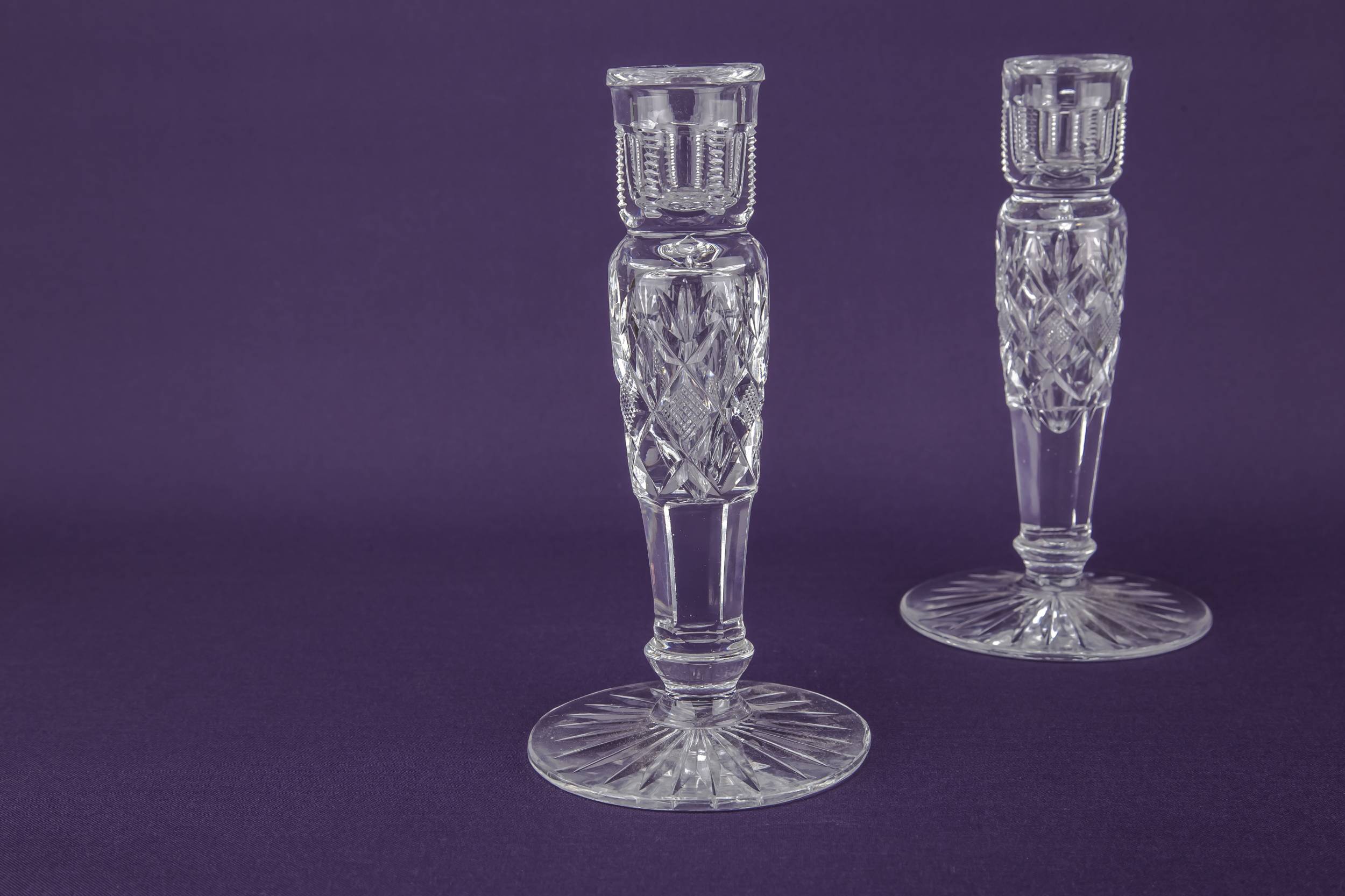 Sparkling Medium Diamond — 2 cut crystal candlesticks 3