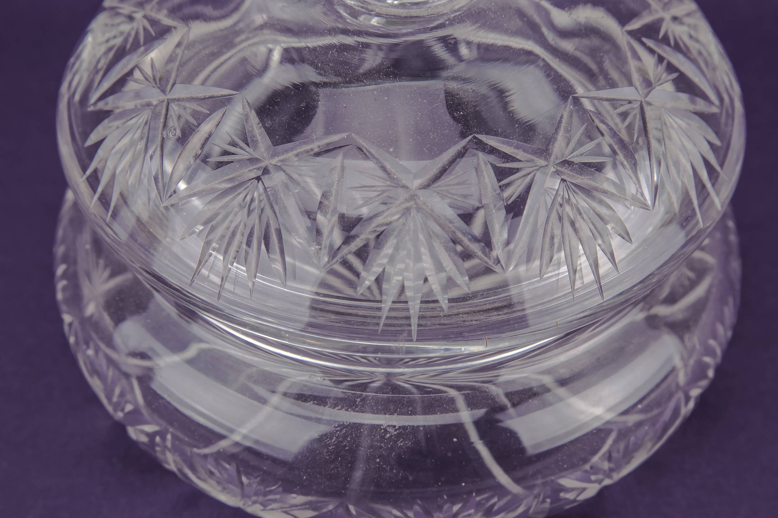 Glass Retro Diamond — Cut glass butter dish 3