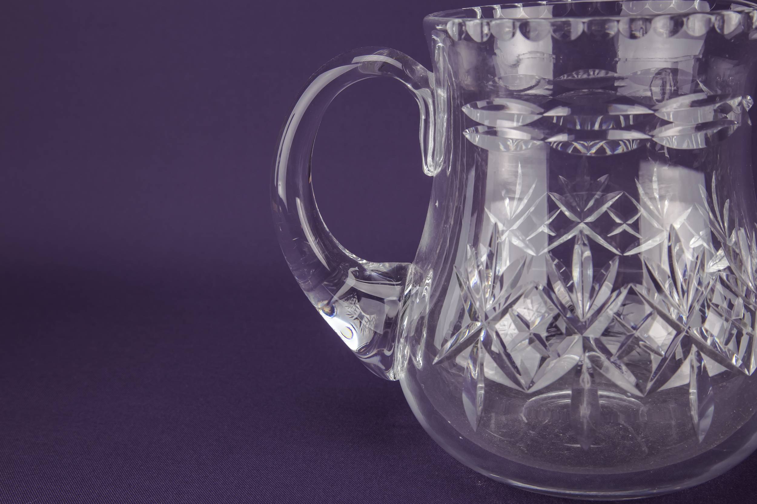 Vintage Medium Crosshatch — Cut glass water jug 2