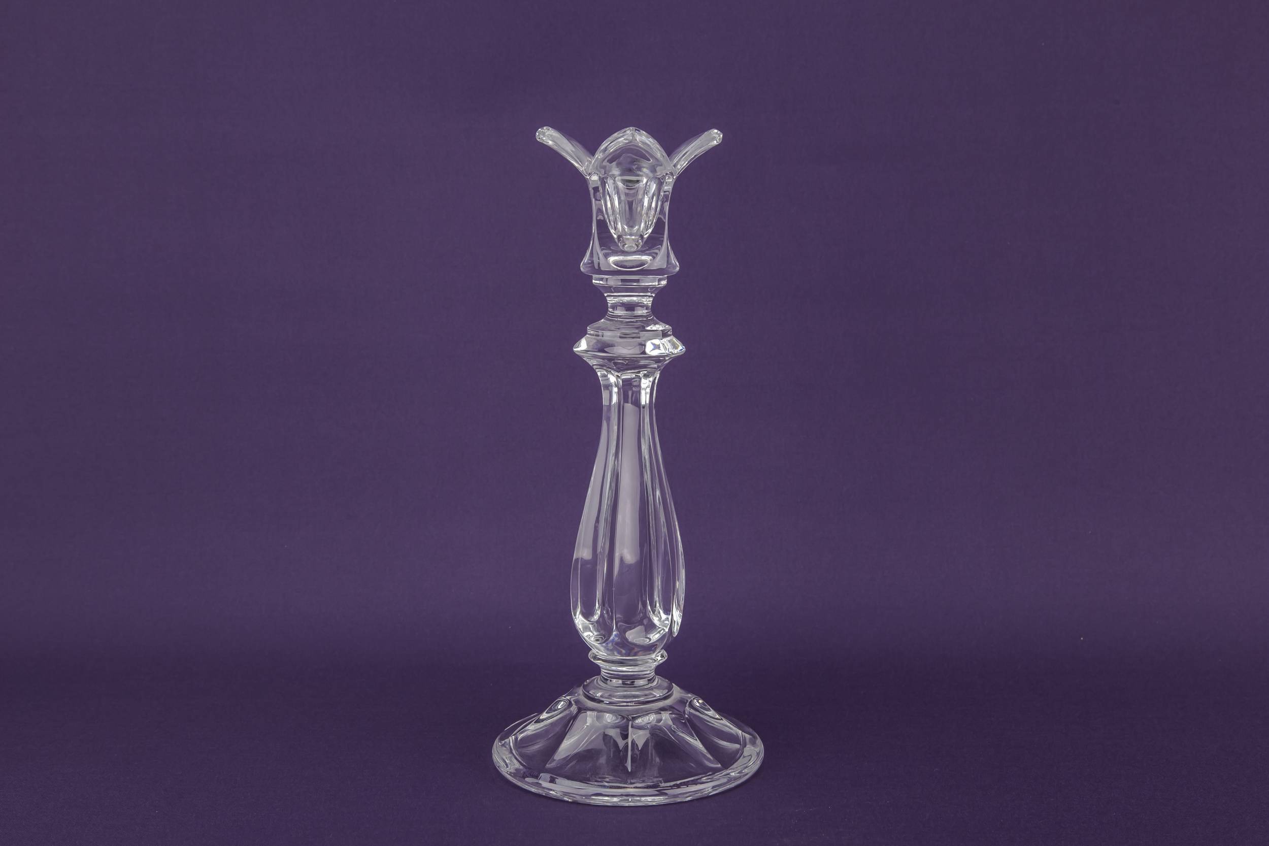 Vintage Glass Panelled — Large glass candlesticks 1