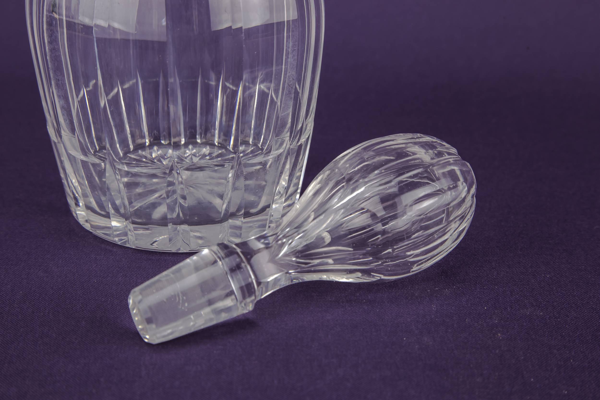 Cut Glass Barrel — Whisky cut glass decanter 2