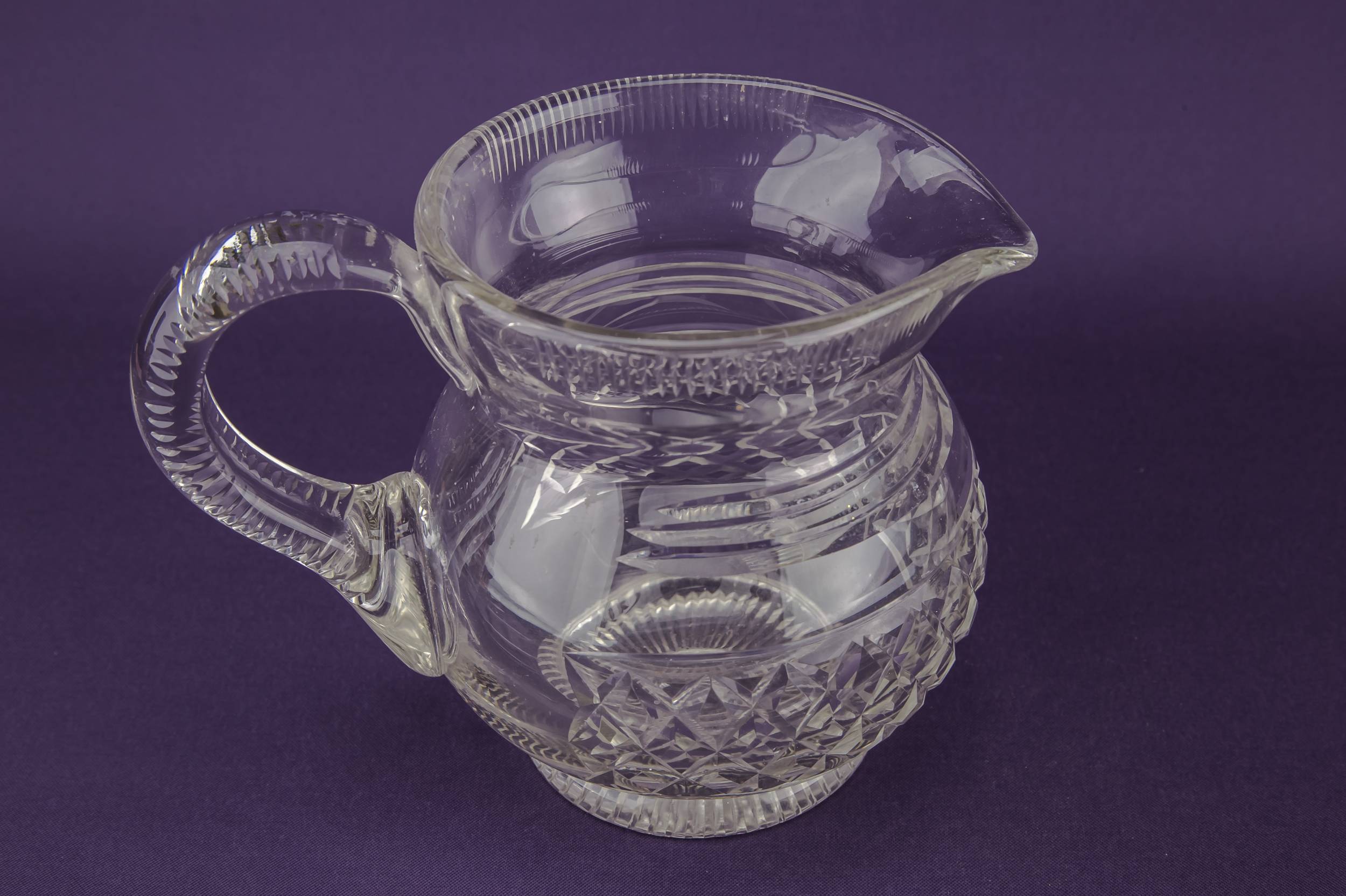 Victorian Antique Milk — Cut glass water jug 3