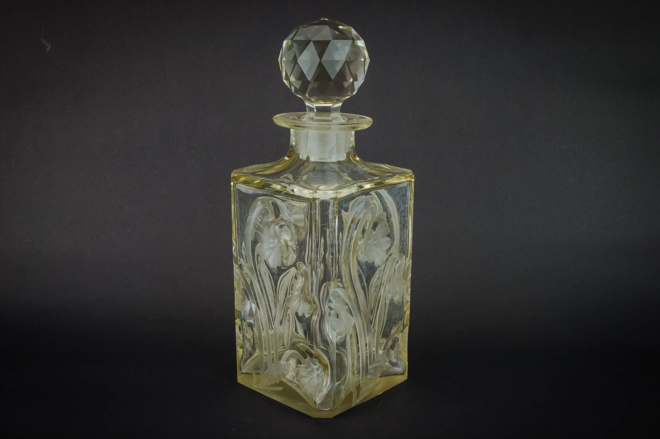Antique Cut Glass — Art Nouveau whisky decanter