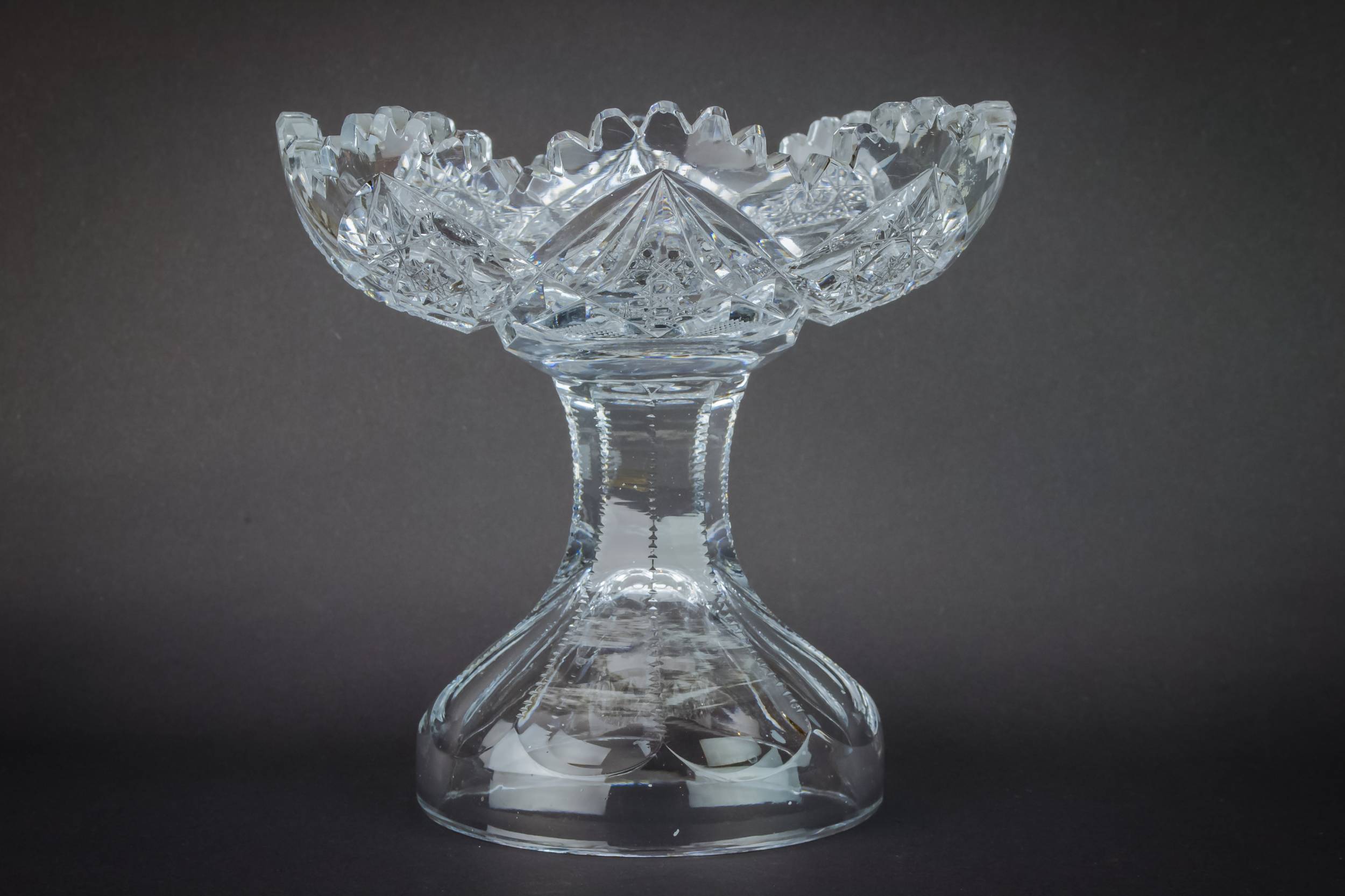 Large Vintage Pinwheel — Cut glass fruit bowl 2