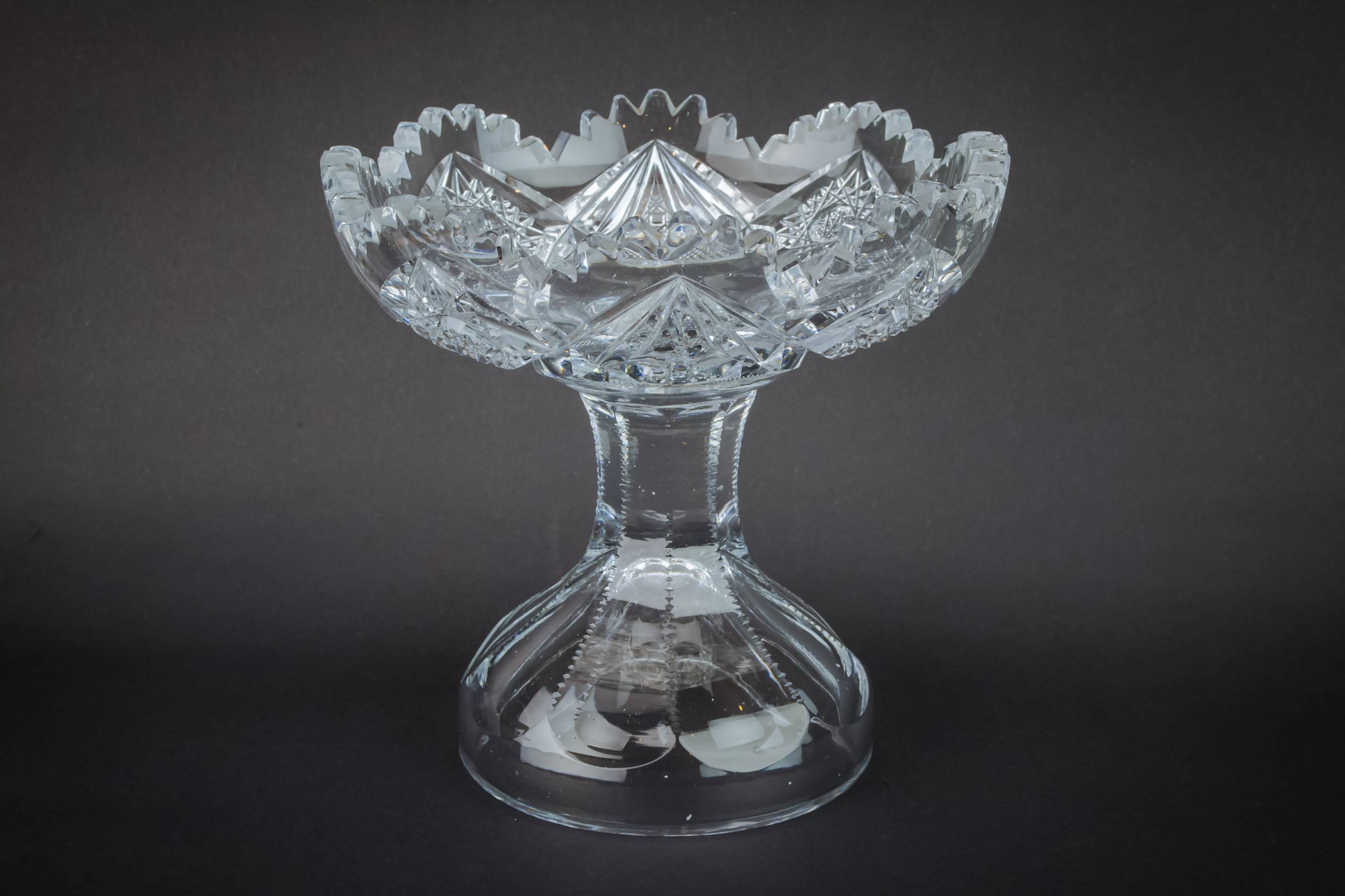 Large Vintage Pinwheel — Cut glass fruit bowl