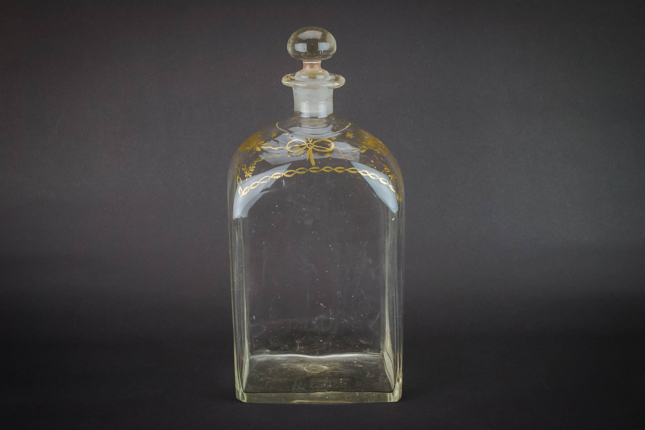 Blown Georgian Dessert — Blown glass gilded decanter