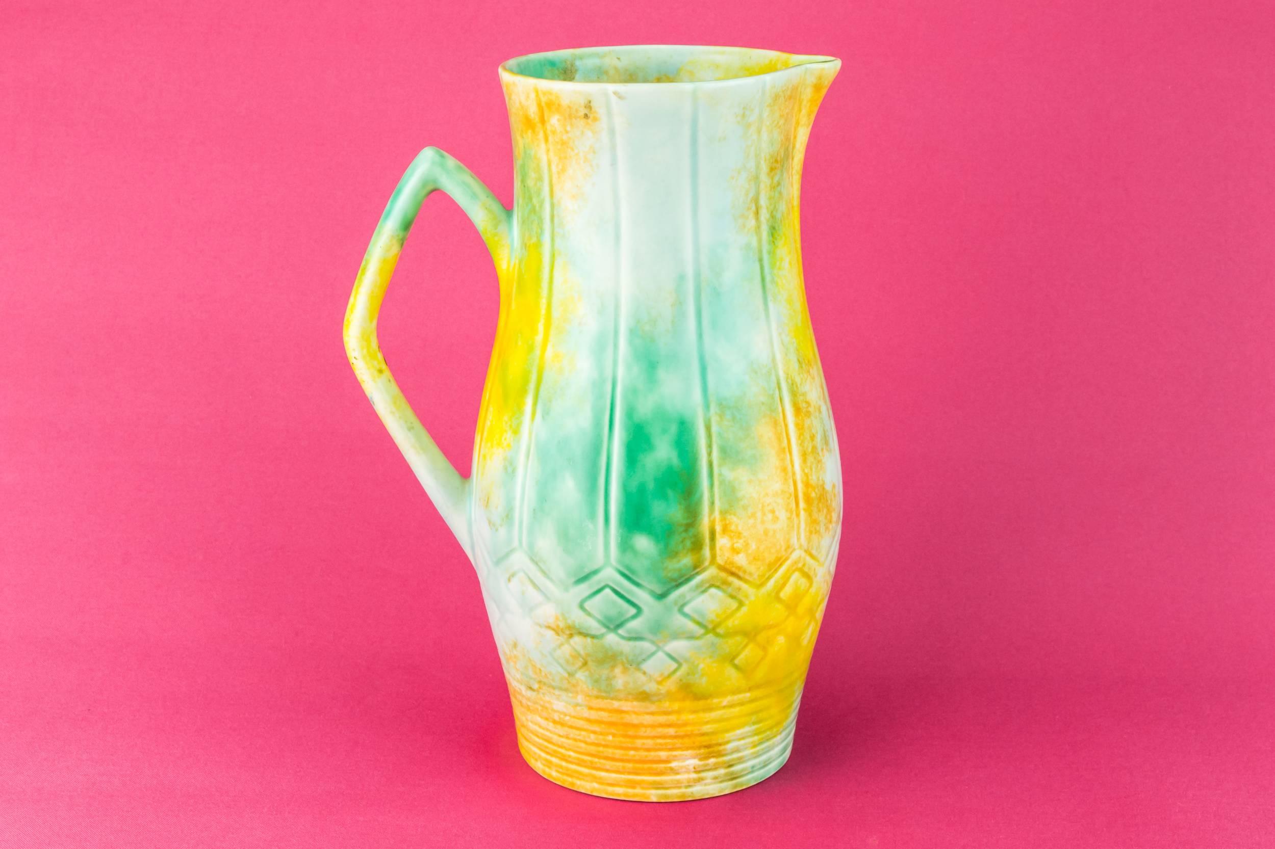 Ceramic Spectacular Juice — Green & yellow water jug