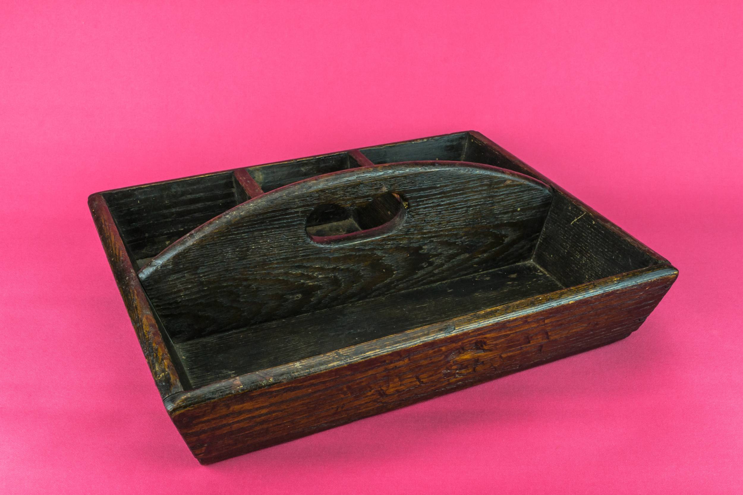 Antique Oak TRAY — Oak drinks serving tray 2