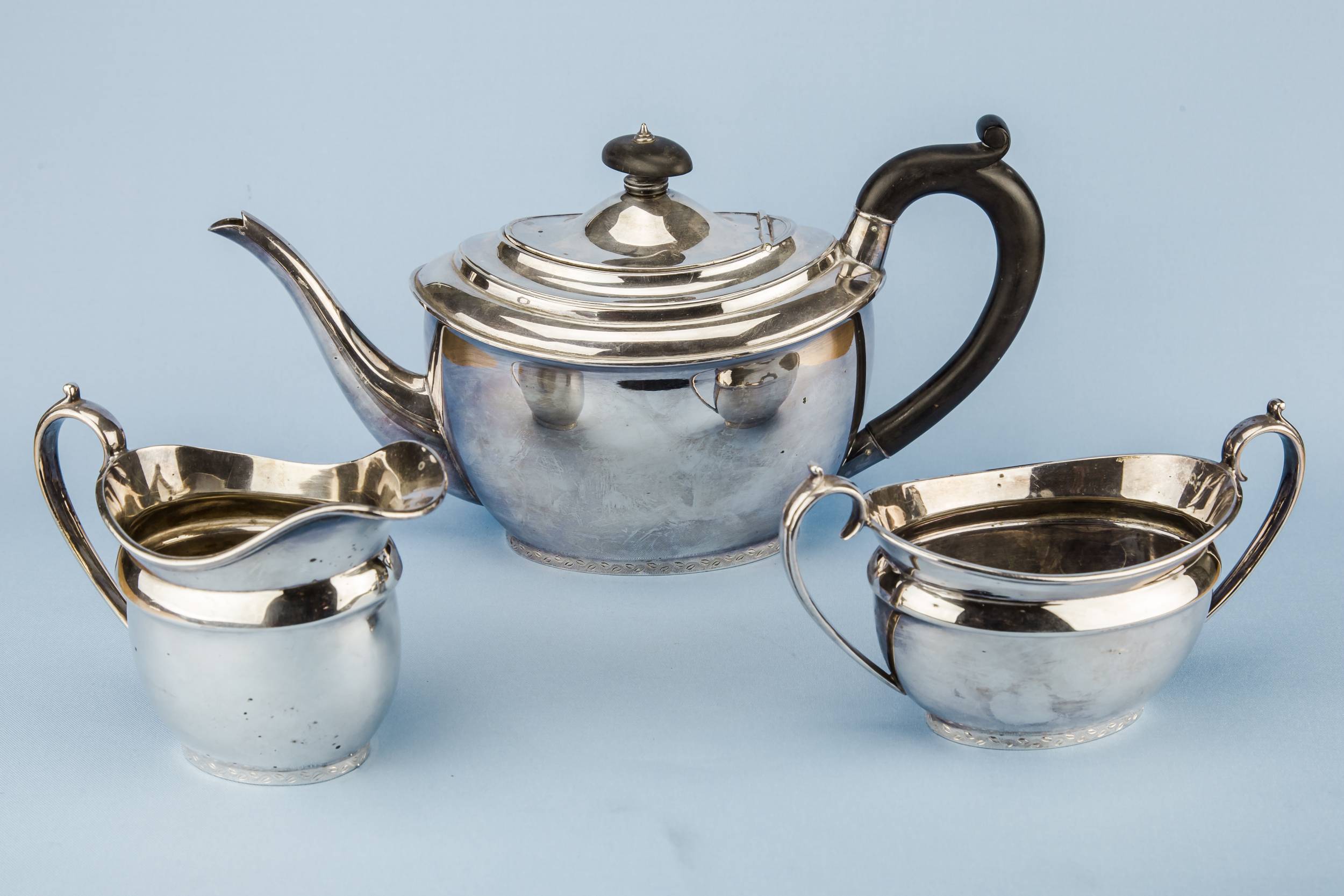 Elegant Neo-classical TEA — Walker & Hall silver tea set 3