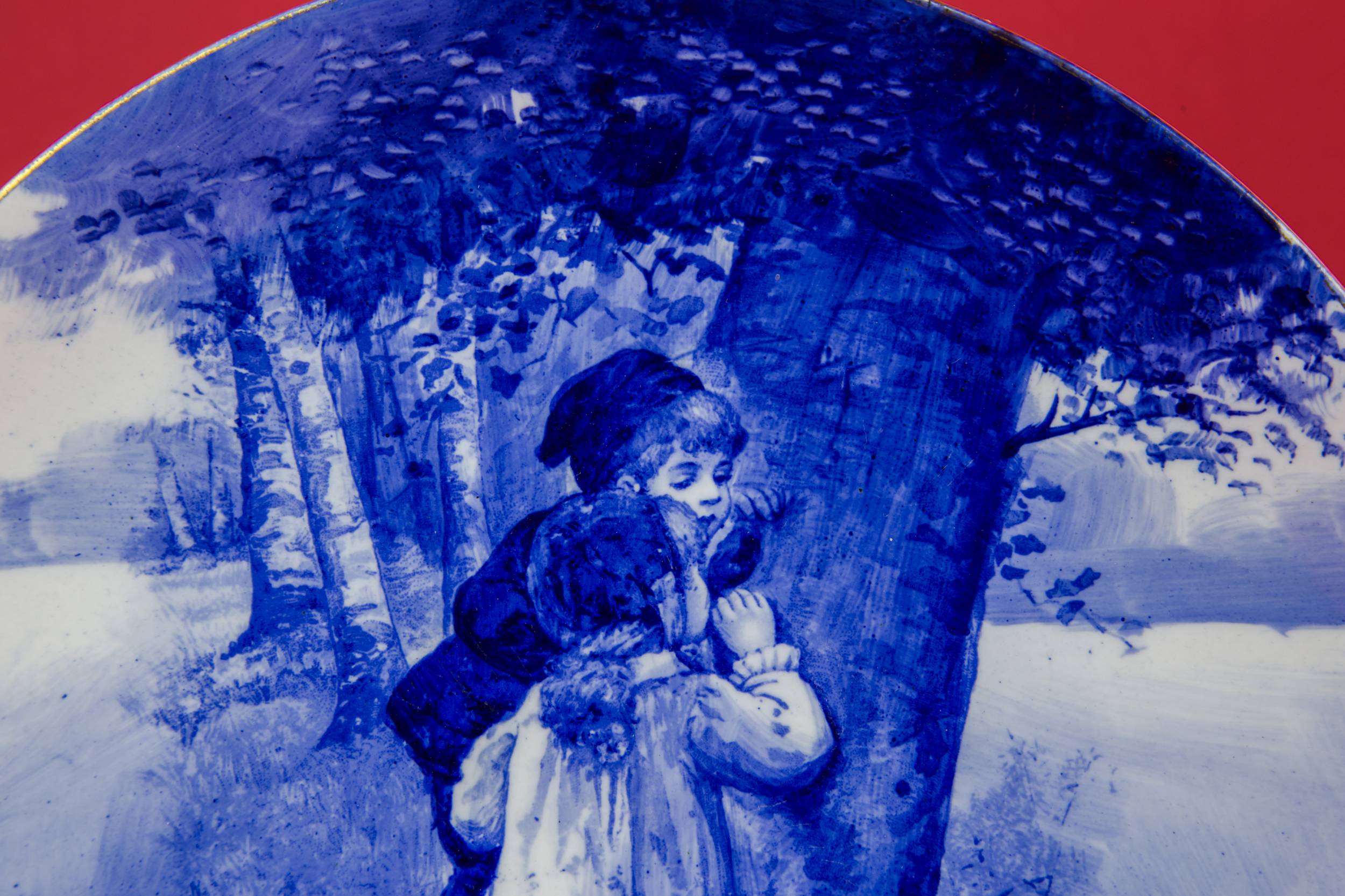 Antique Blue And — Blue and white Doulton plate 1