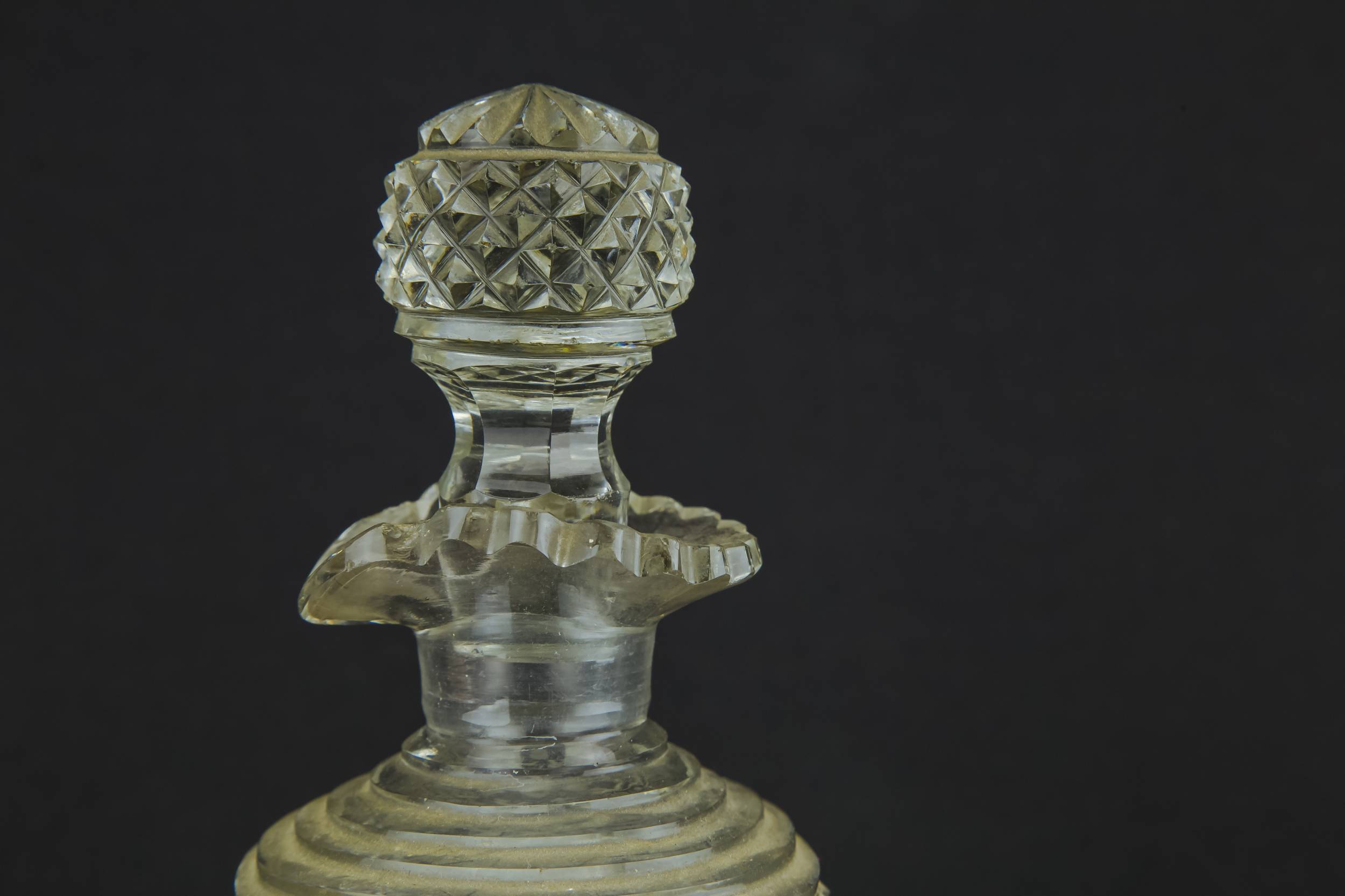 Georgian Cut Glass — Cut glass square decanter 1