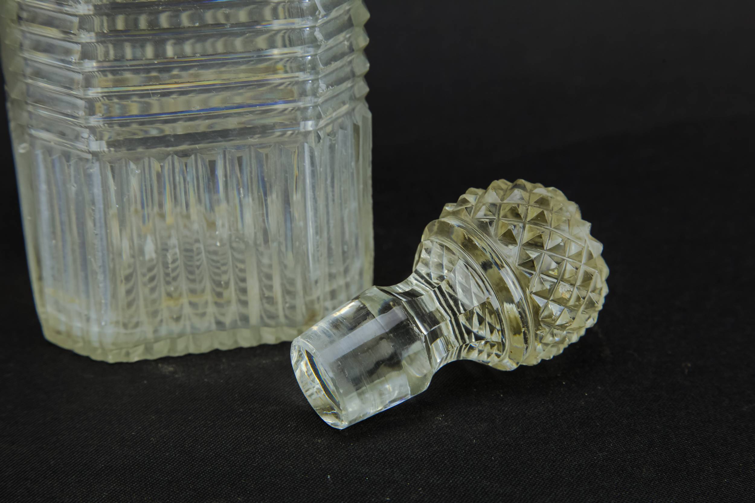 Georgian Cut Glass — Cut glass square decanter 2