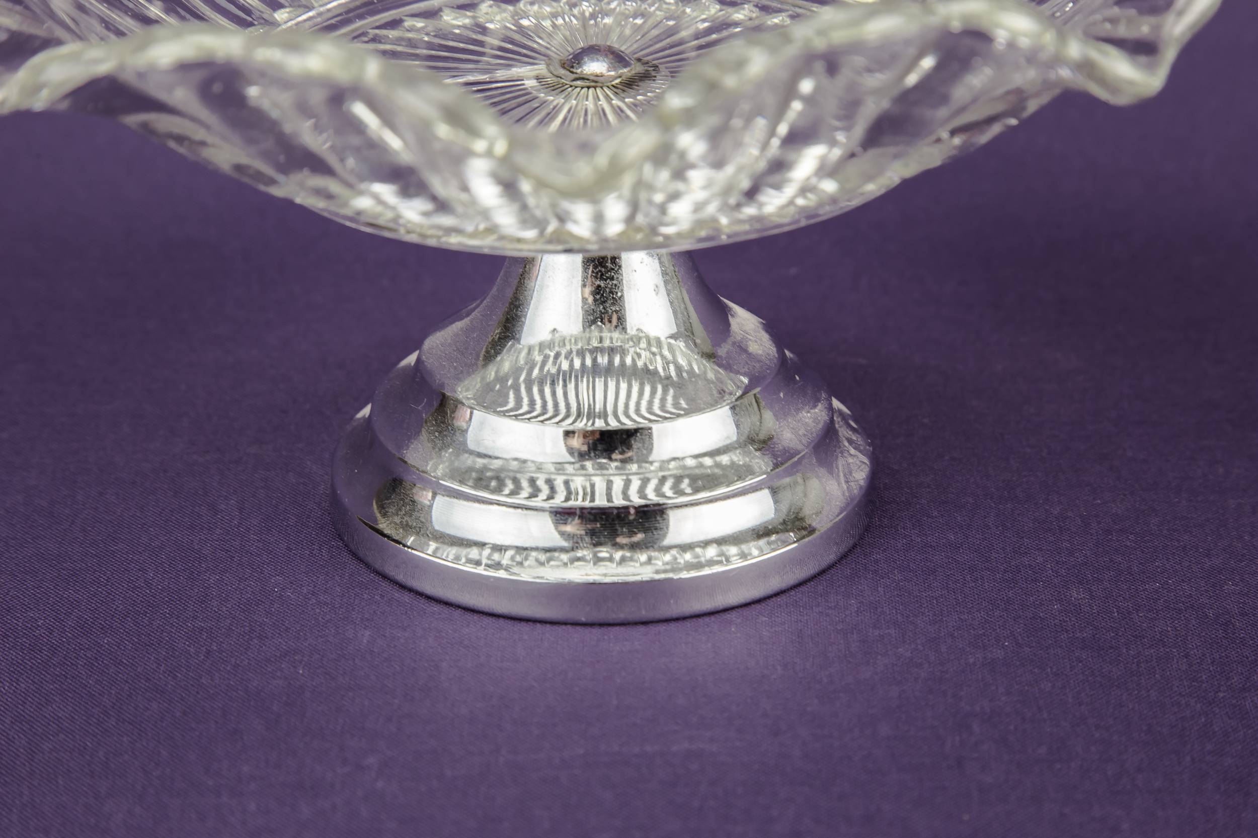 Beautiful Glass Wavy — Glass & silver plated tazza 3