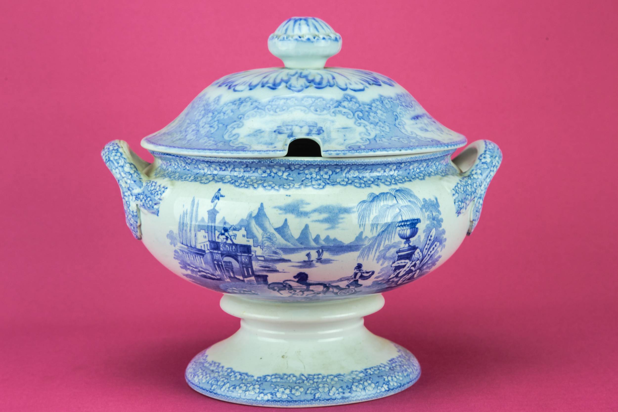 Antique Victorian Landscape — Large Victorian tureen 1