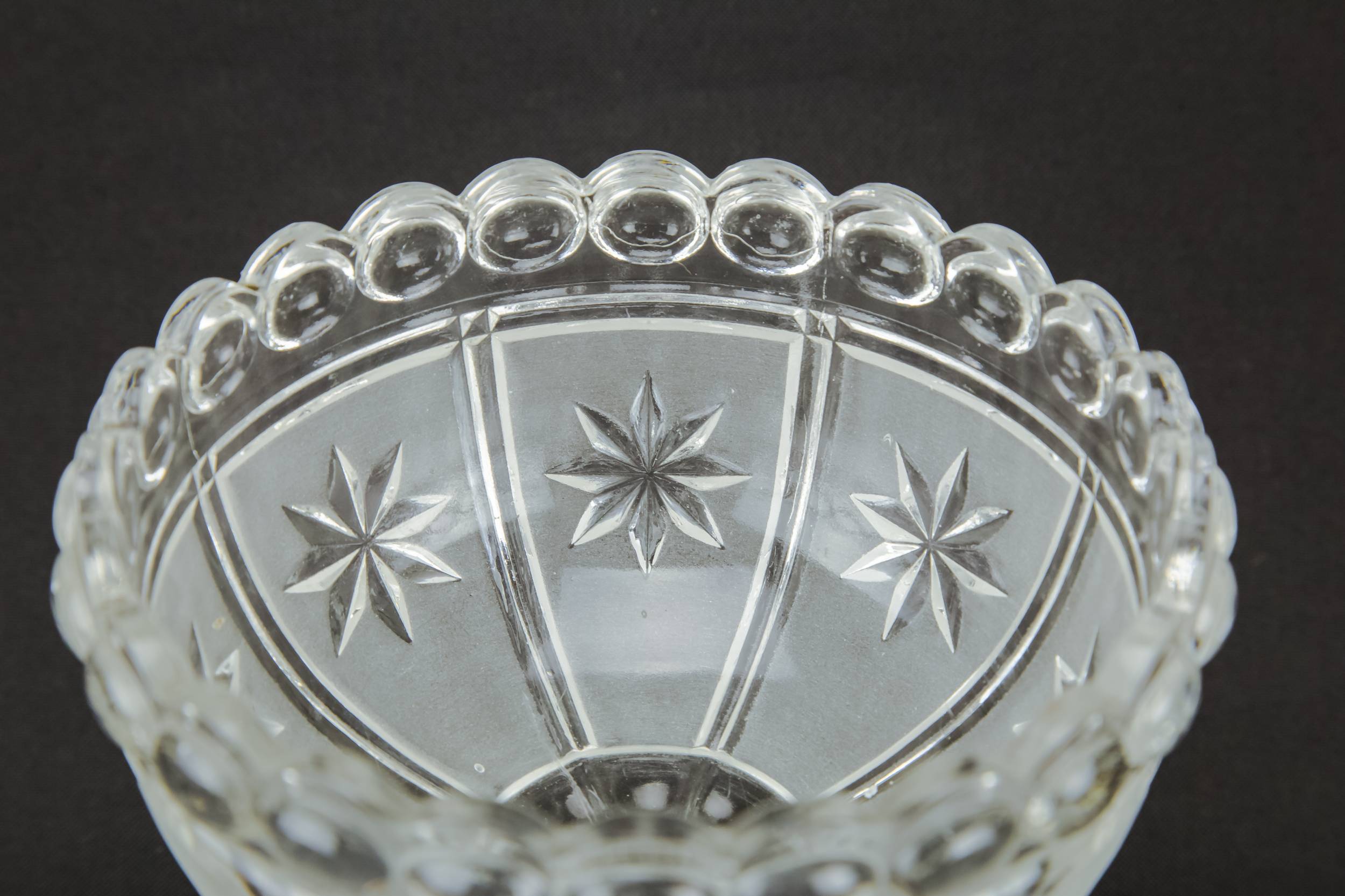 Antique Crystal Glass — Glass stem bowl 3