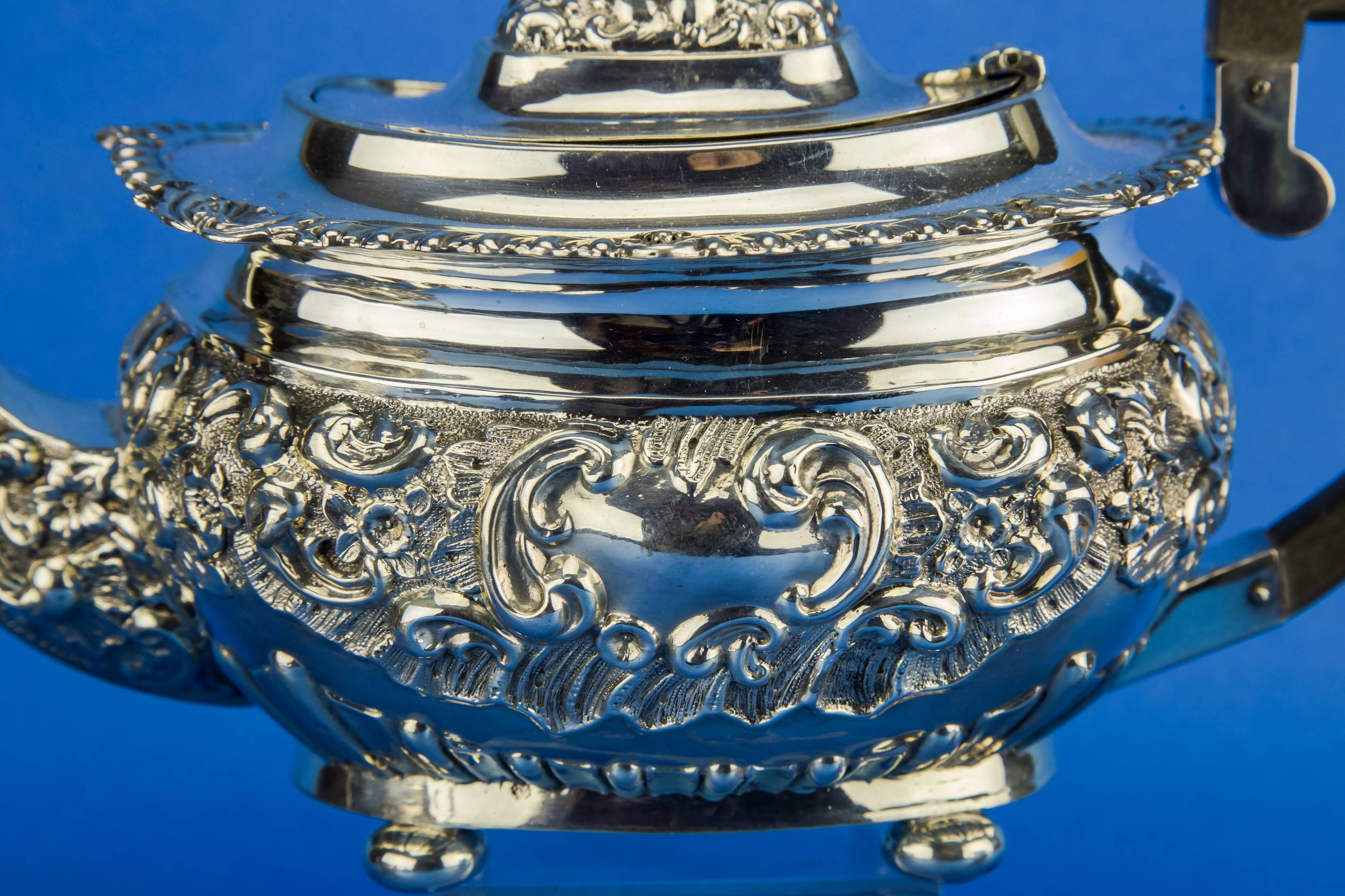 Piece Antique Sterling — Sterling silver tea set 1