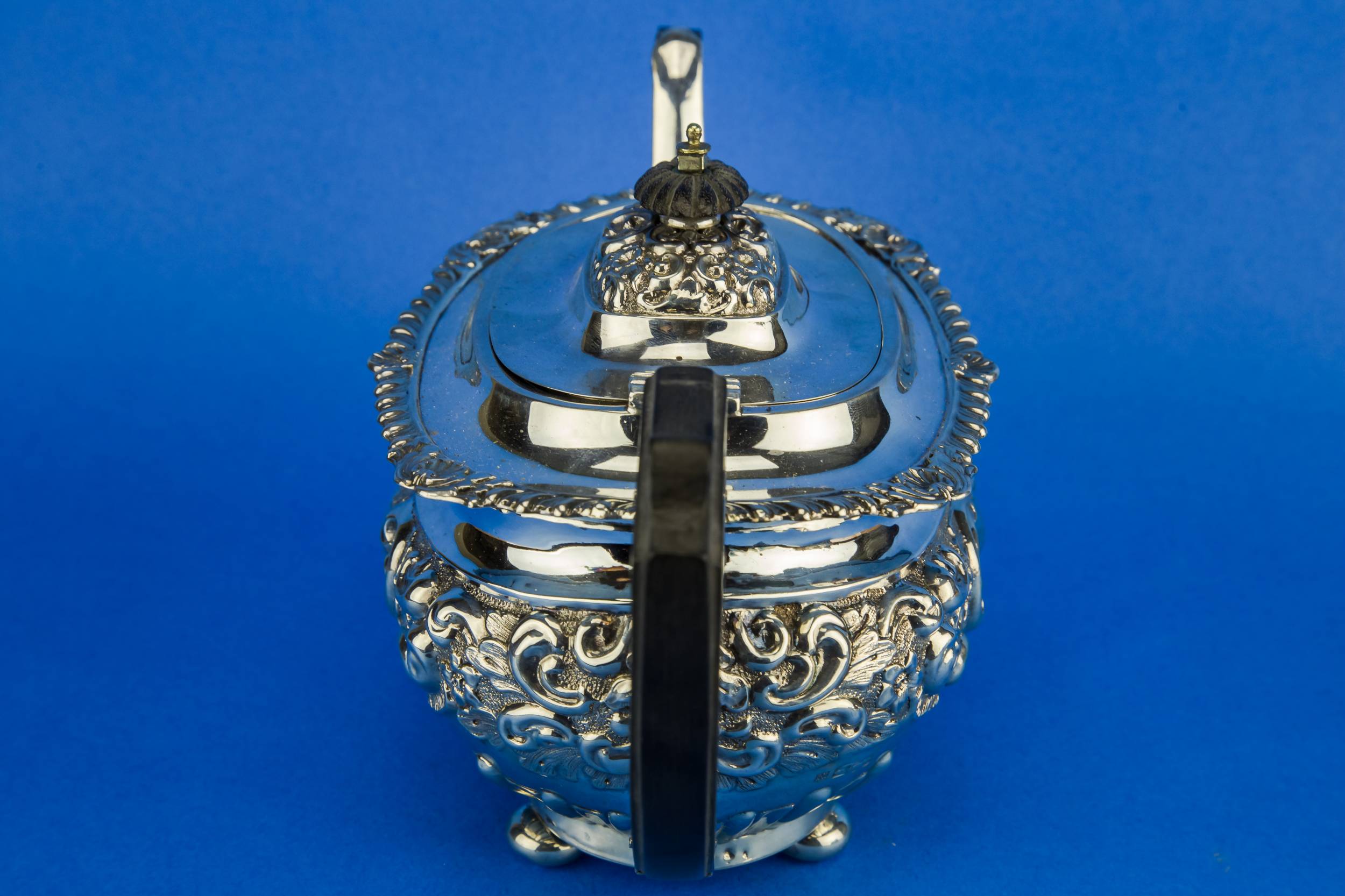 Piece Antique Sterling — Sterling silver tea set 4
