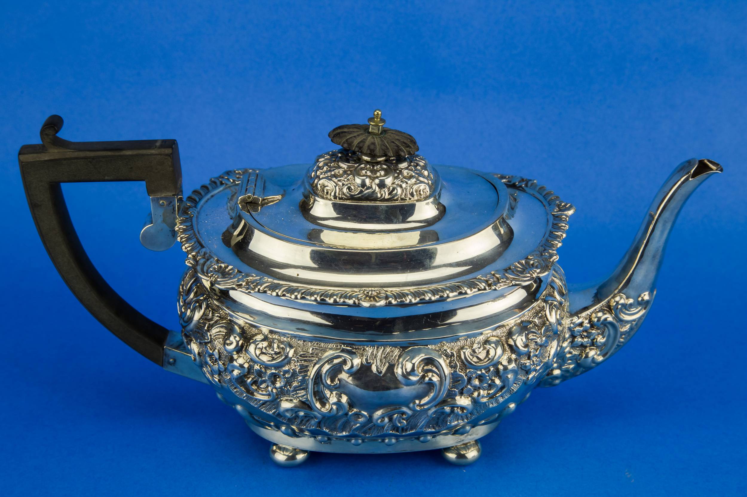 Piece Antique Sterling — Sterling silver tea set 5