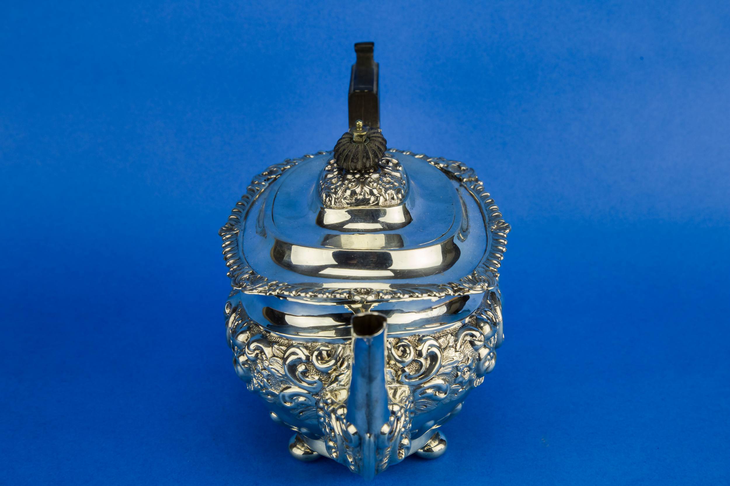 Piece Antique Sterling — Sterling silver tea set 6