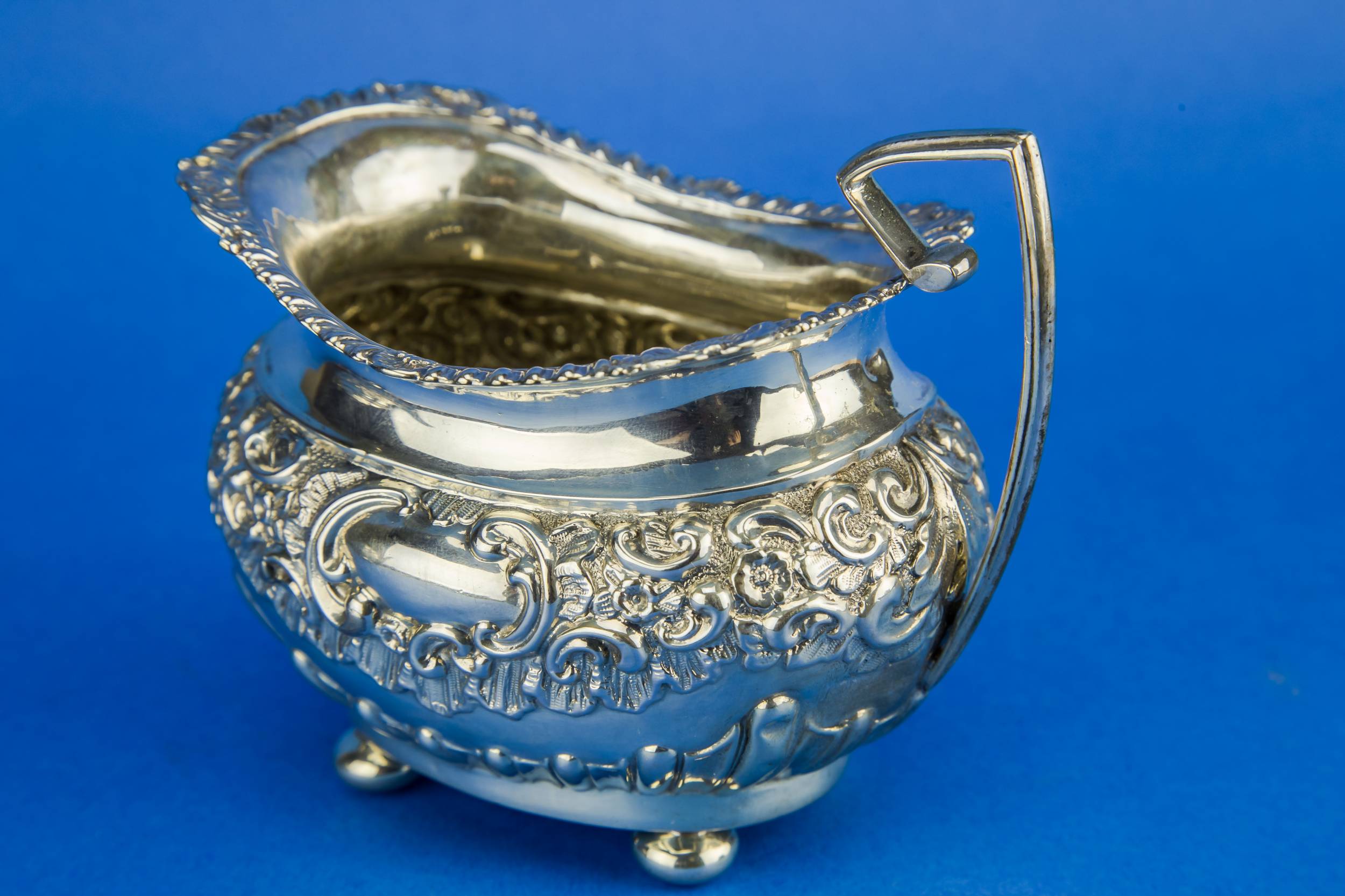 Piece Antique Sterling — Sterling silver tea set 7