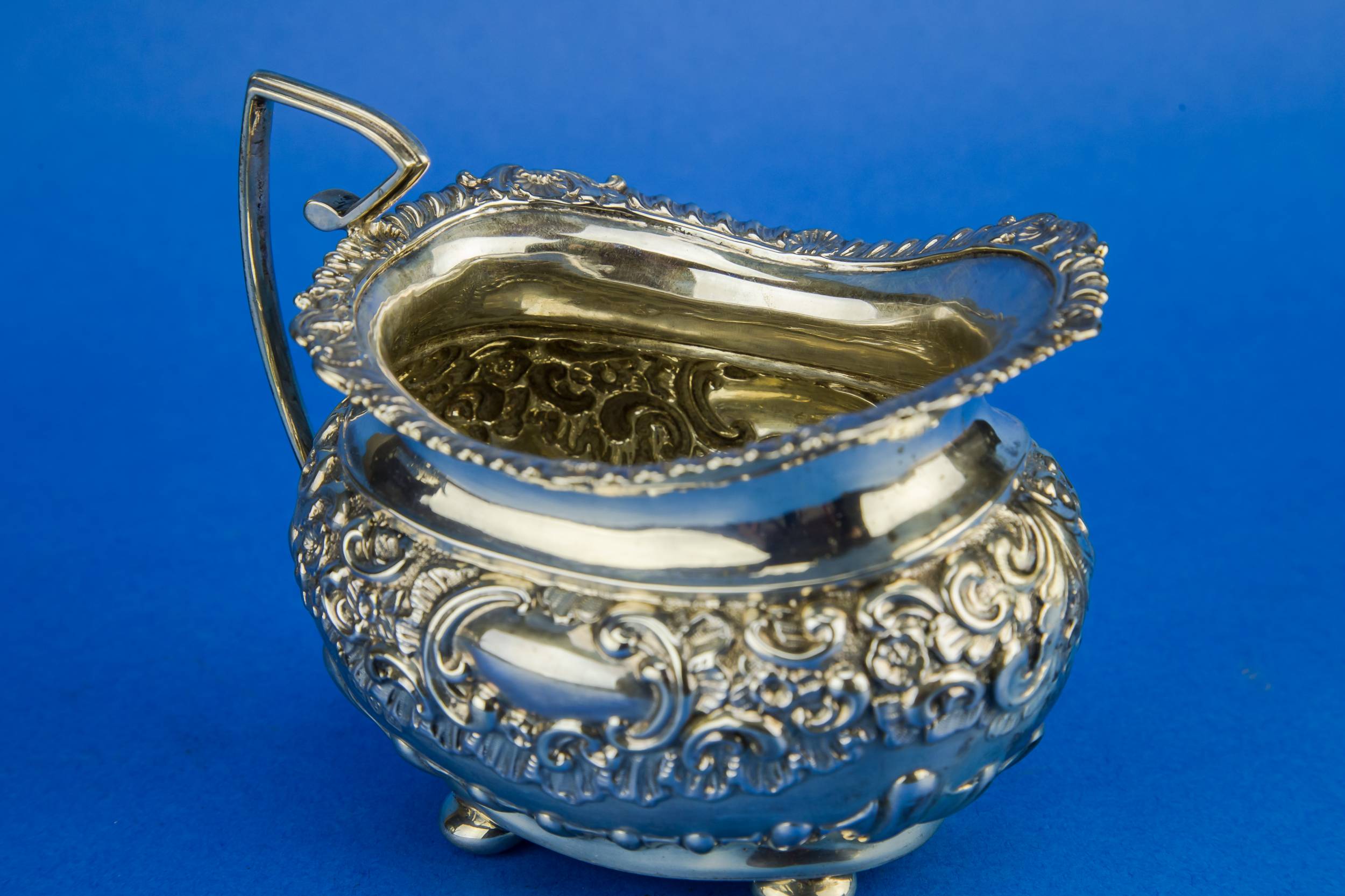 Piece Antique Sterling — Sterling silver tea set 8