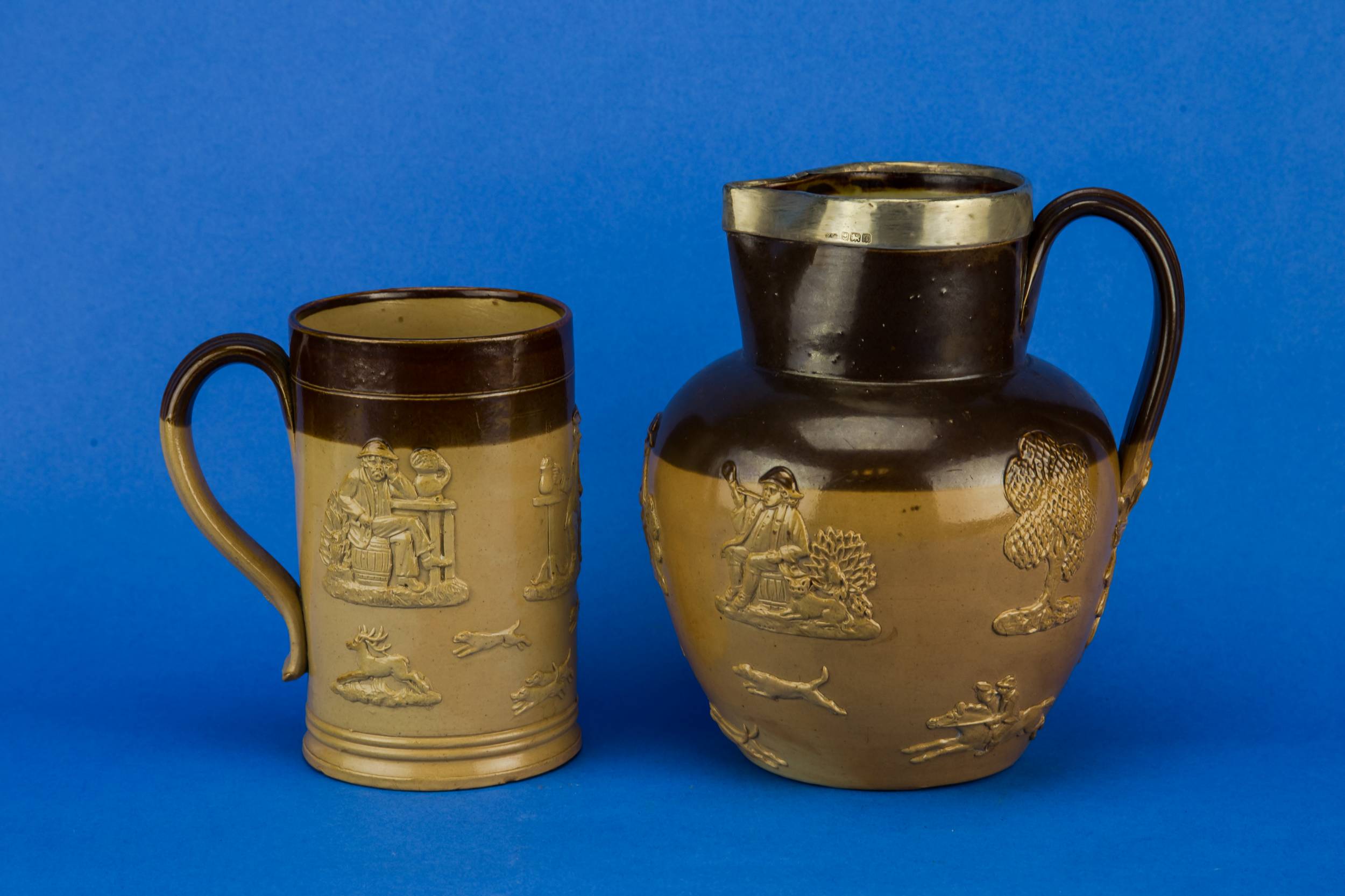 Antique Rustic Doulton — Water jug and tankard 1