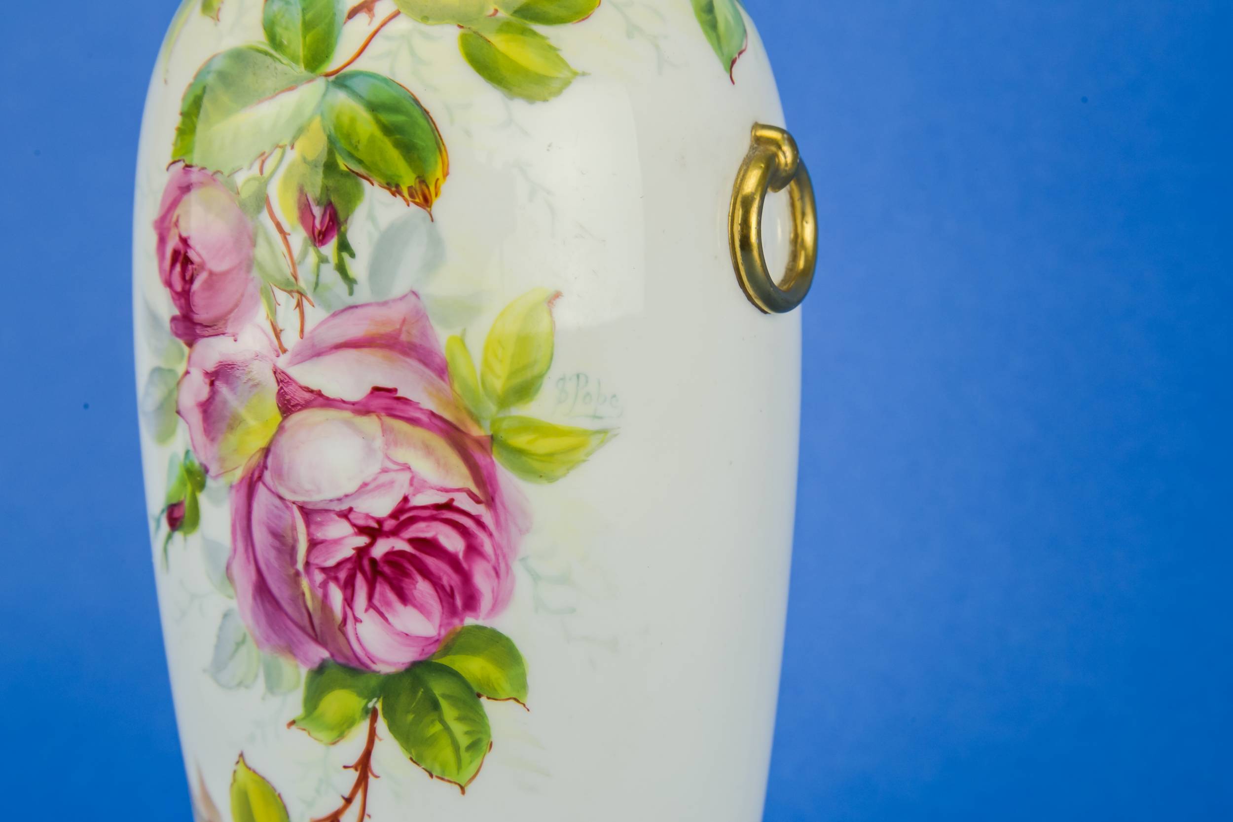 Antique Art Nouveau — Hand painted flower vase 1