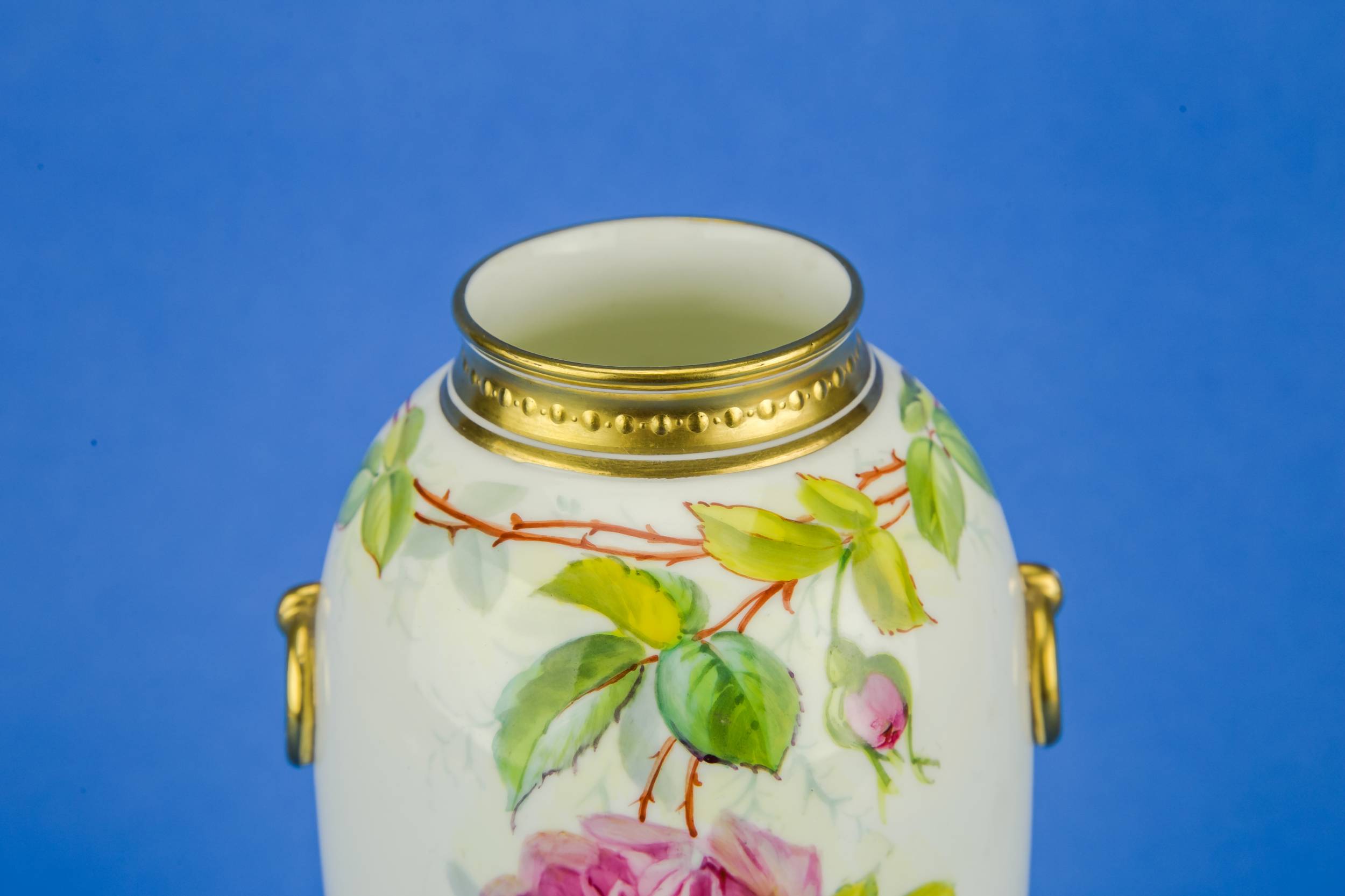 Antique Art Nouveau — Hand painted flower vase 3