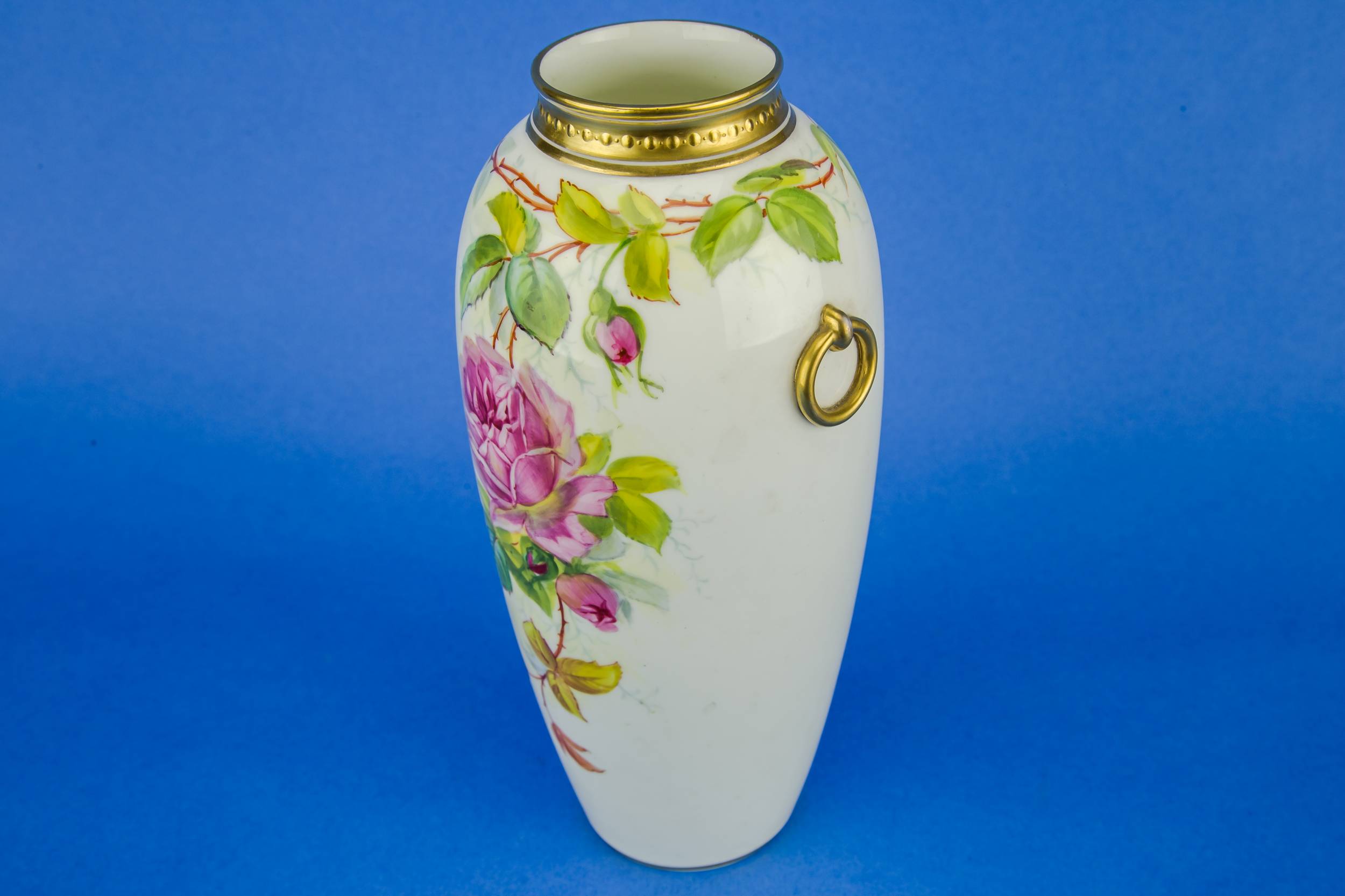 Antique Art Nouveau — Hand painted flower vase 4