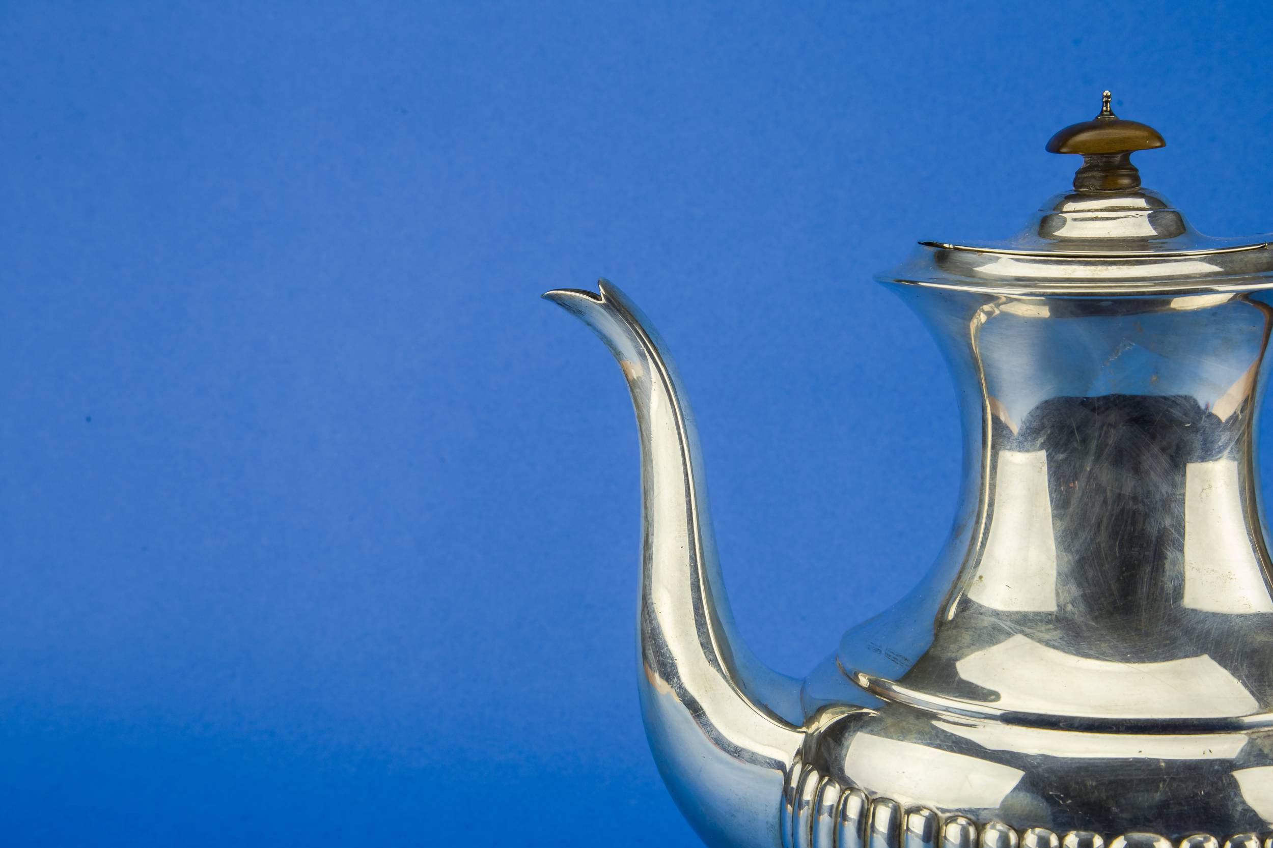 Victorian Classical Gadrooned — Sterling silver coffee pot 2