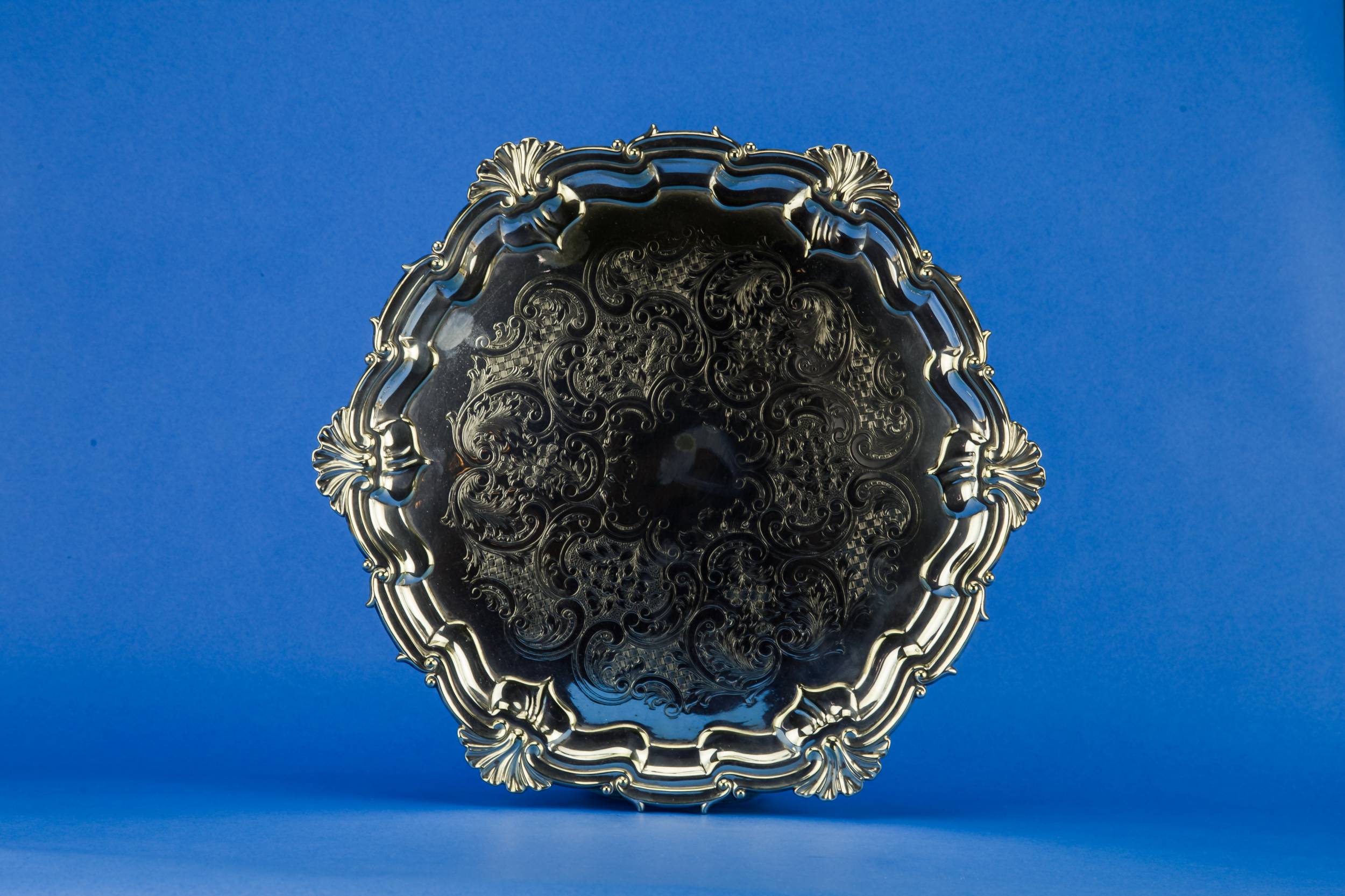Antique Neo-classical TRAY — Silver plated tray