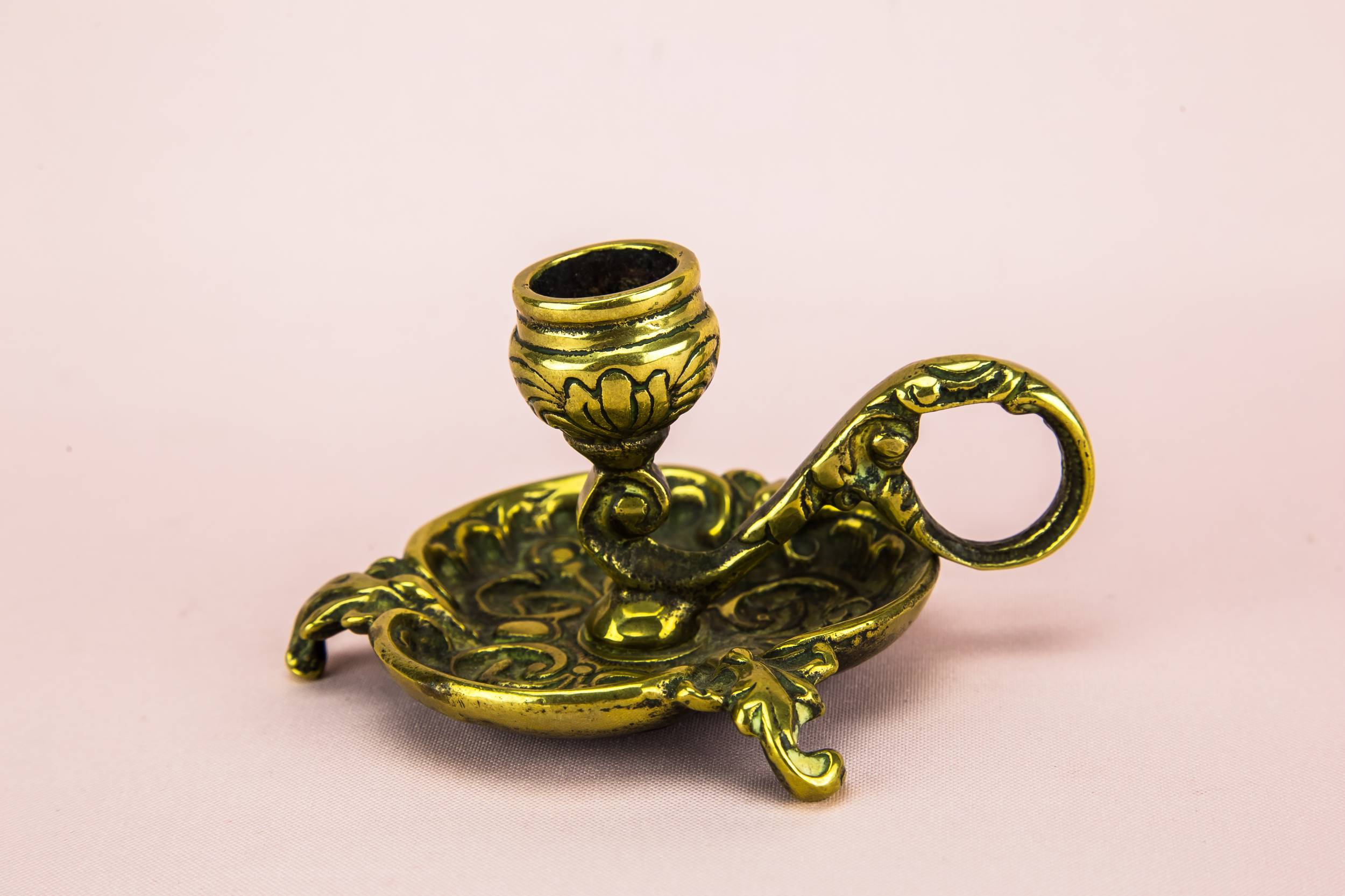 Brass Victorian Thistles — 2 small candlesticks 3