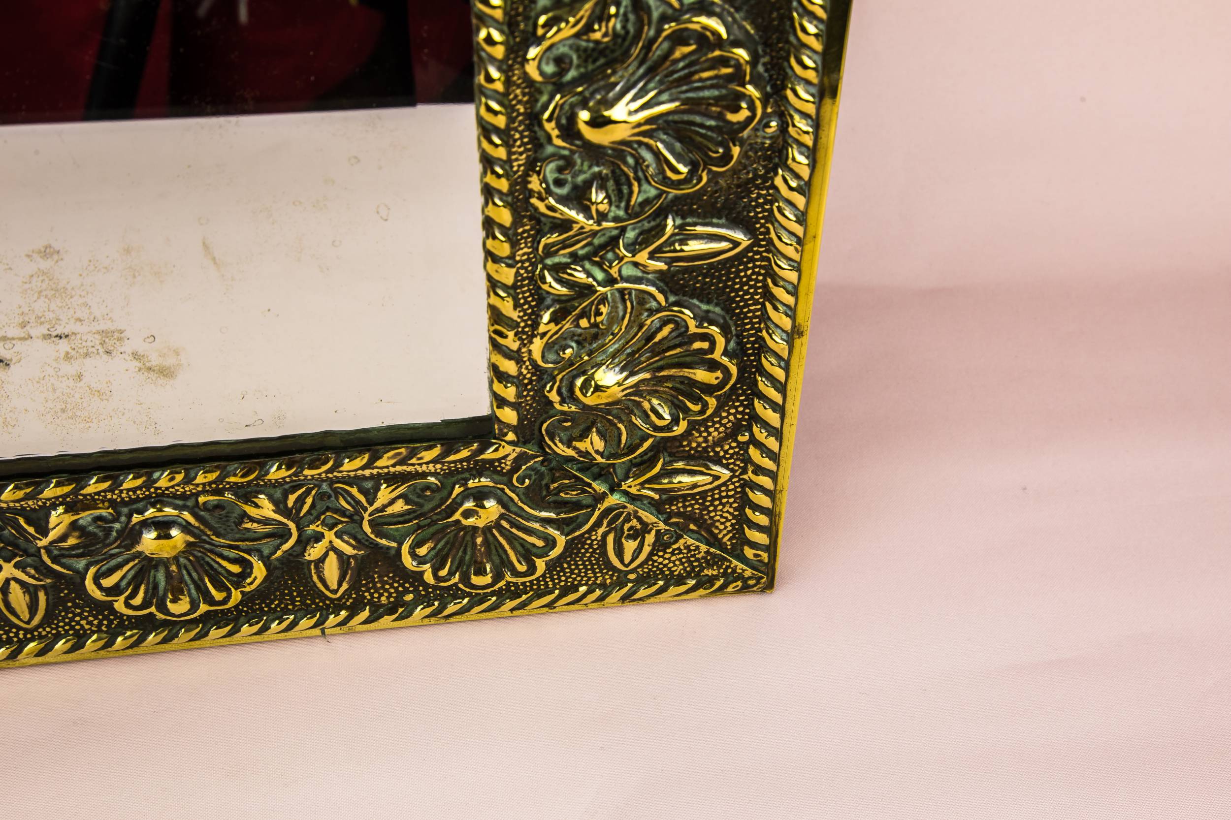 Spectacular Antique Scrolls — Wall brass framed mirror 2