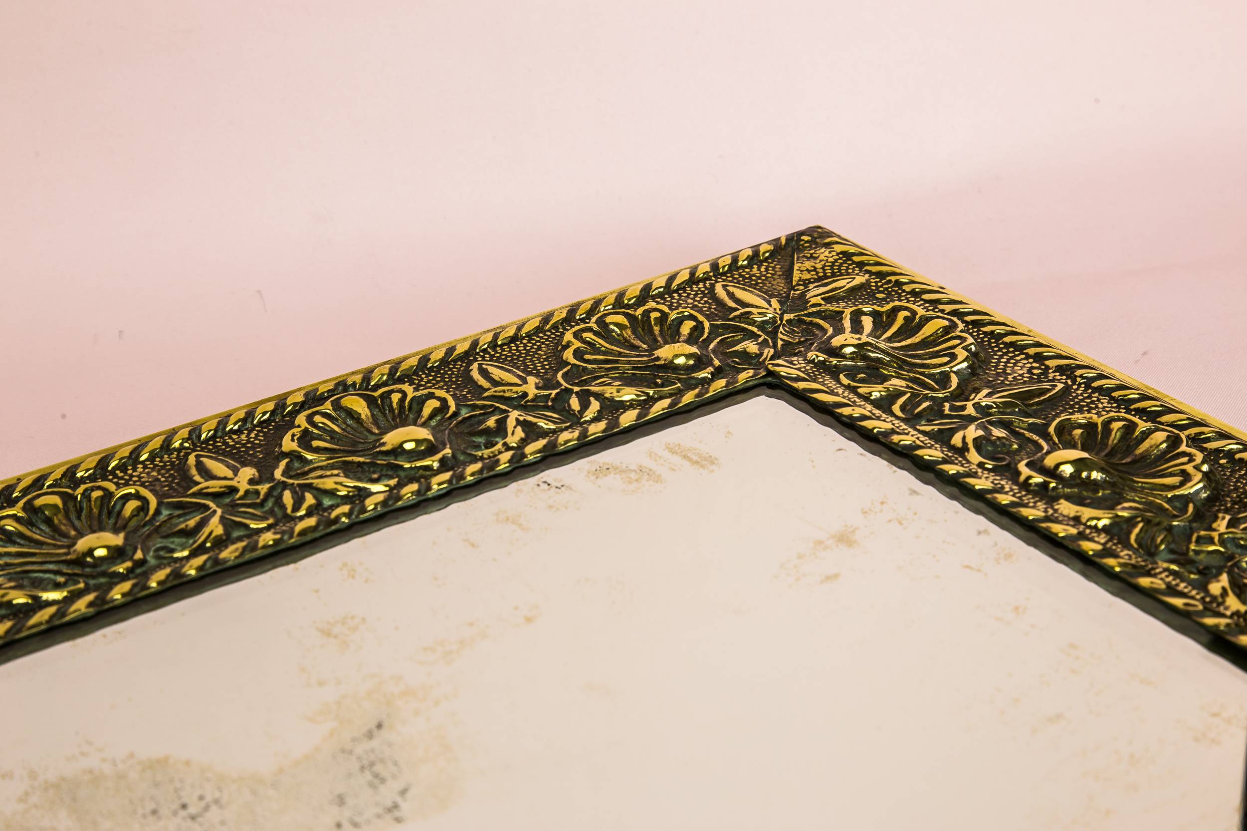 Spectacular Antique Scrolls — Wall brass framed mirror 1