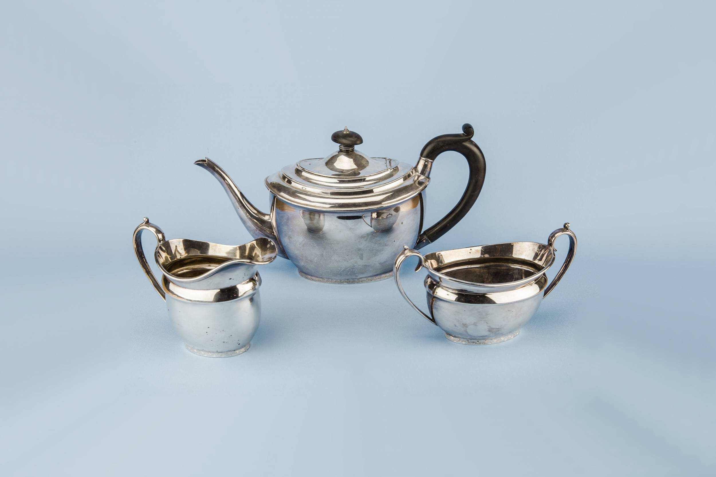 Elegant Neo-classical TEA — Walker & Hall silver tea set