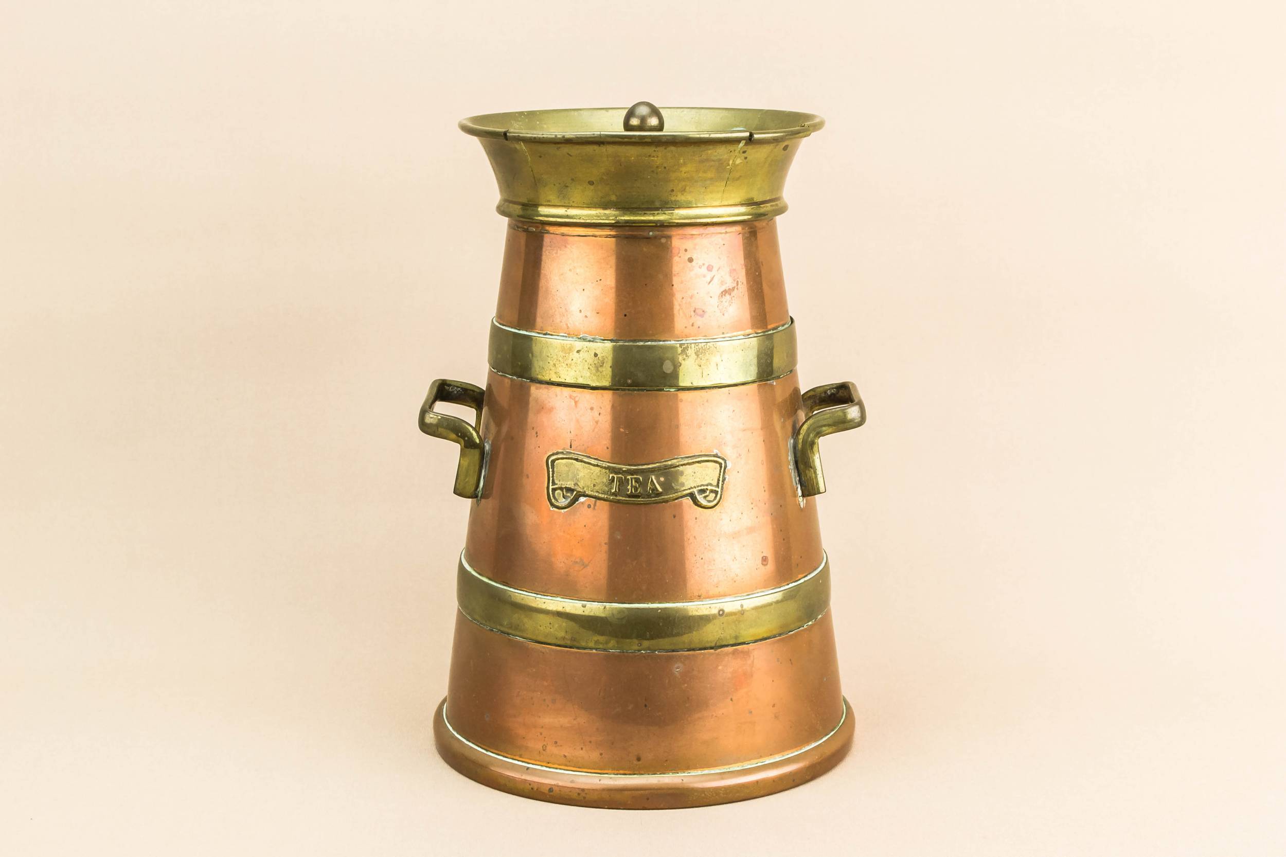 Vintage Shabby Chic — Banded copper tea box