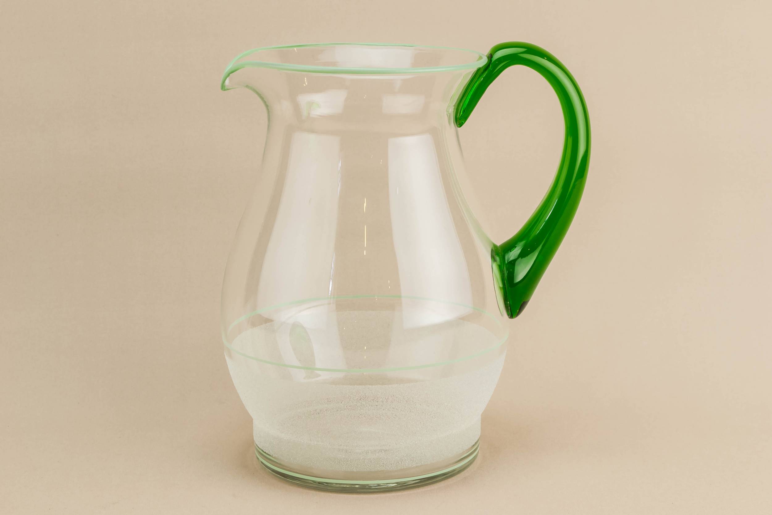 Mid-century Modern Green — Green glass water jug