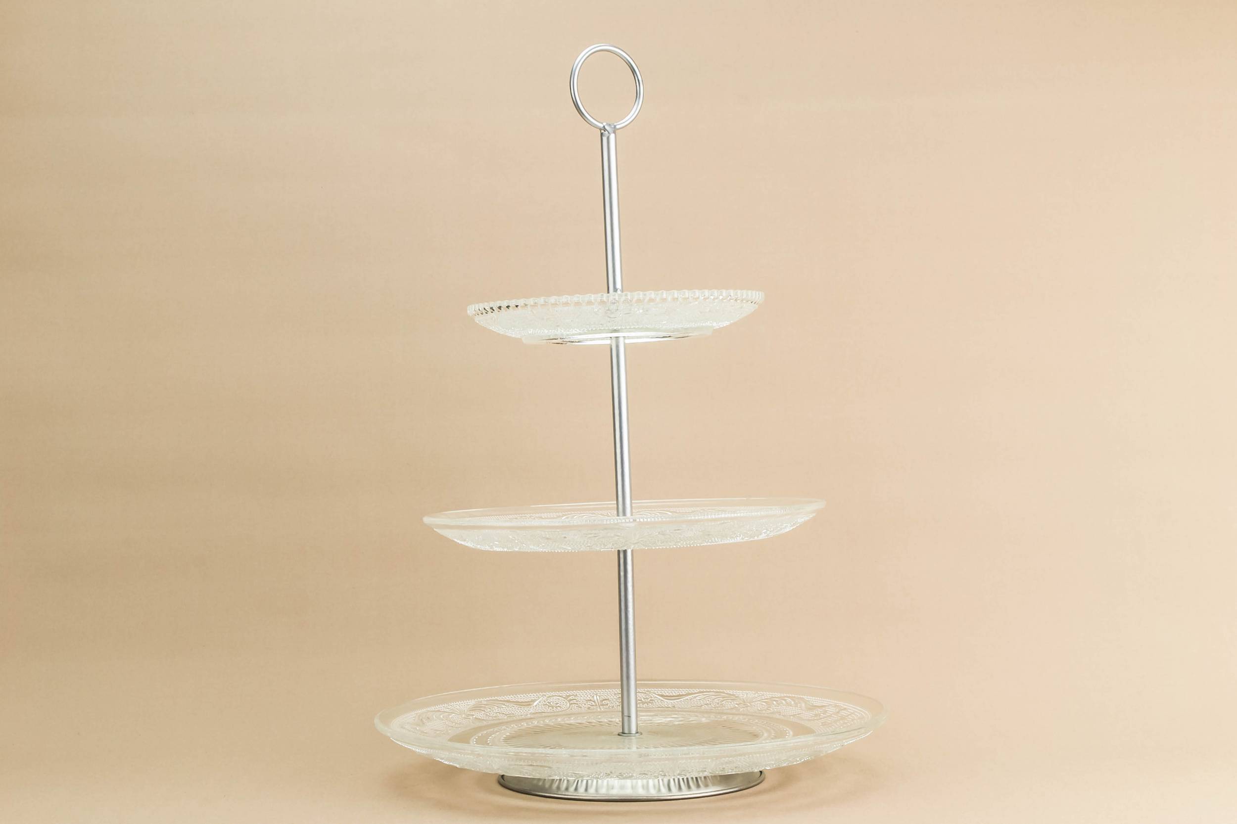 Classical Glass Floral — 3 tier glass cake stand 2
