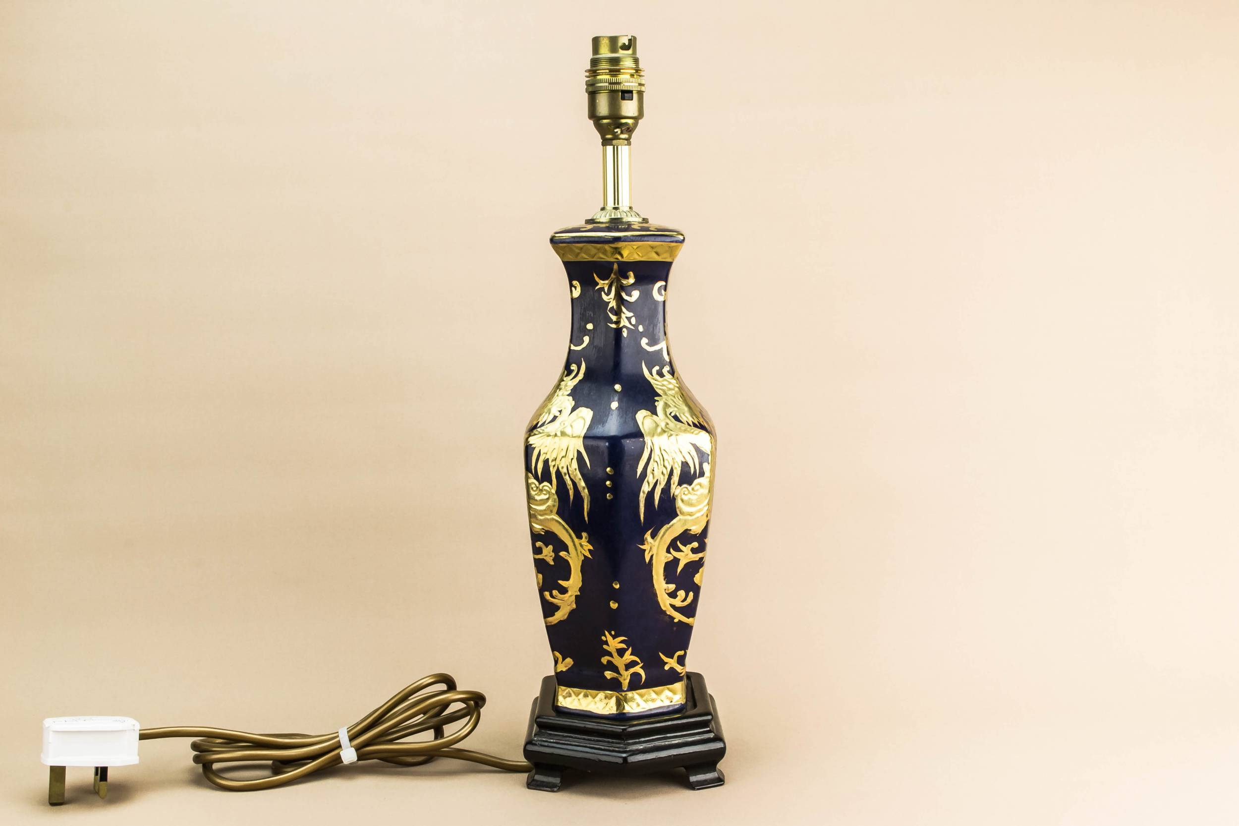 Impressive Vintage Dragons — Blue and gold lamp 1